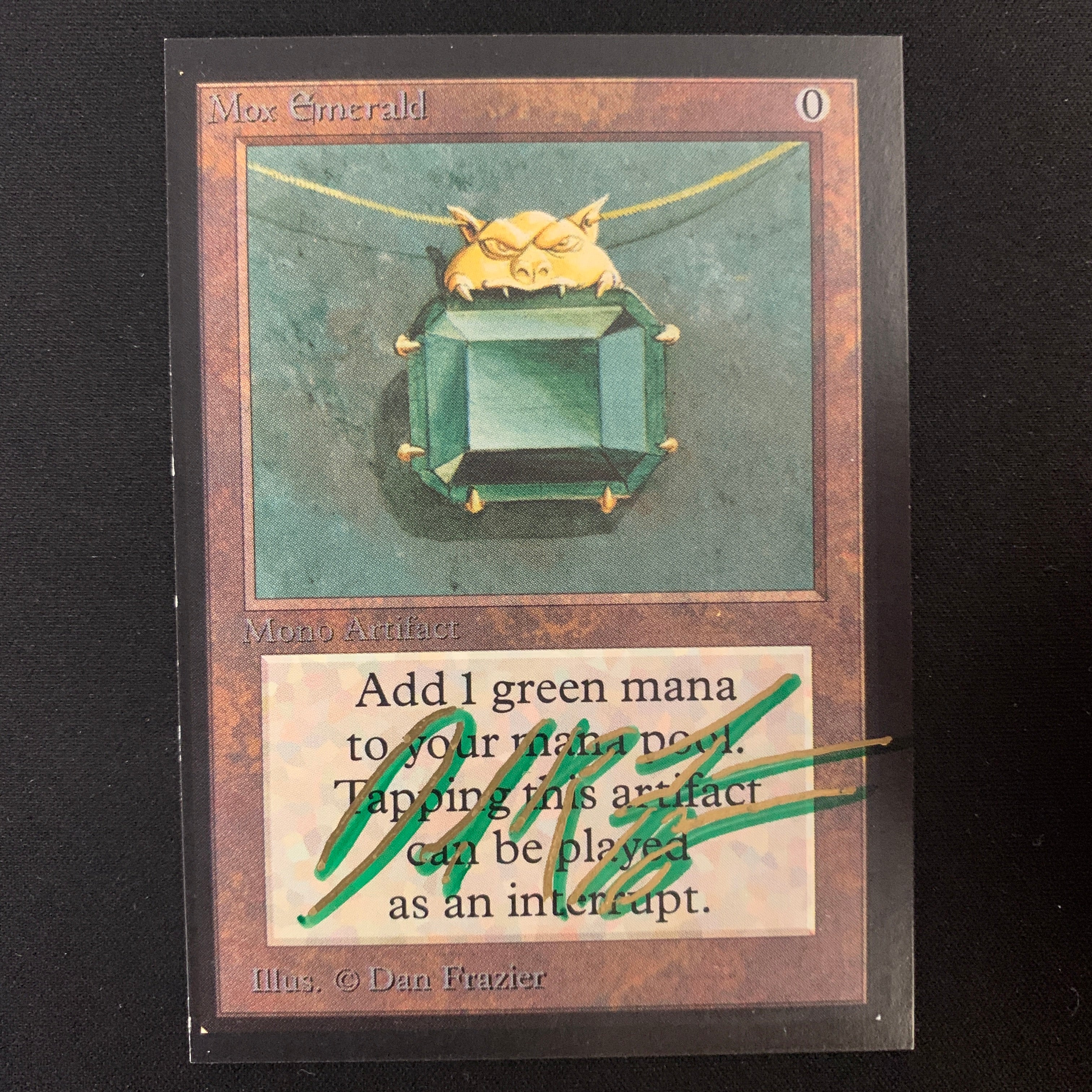 MTG Singles - Mox Emerald - Collectors' Edition - GD - SIGNED - 24825