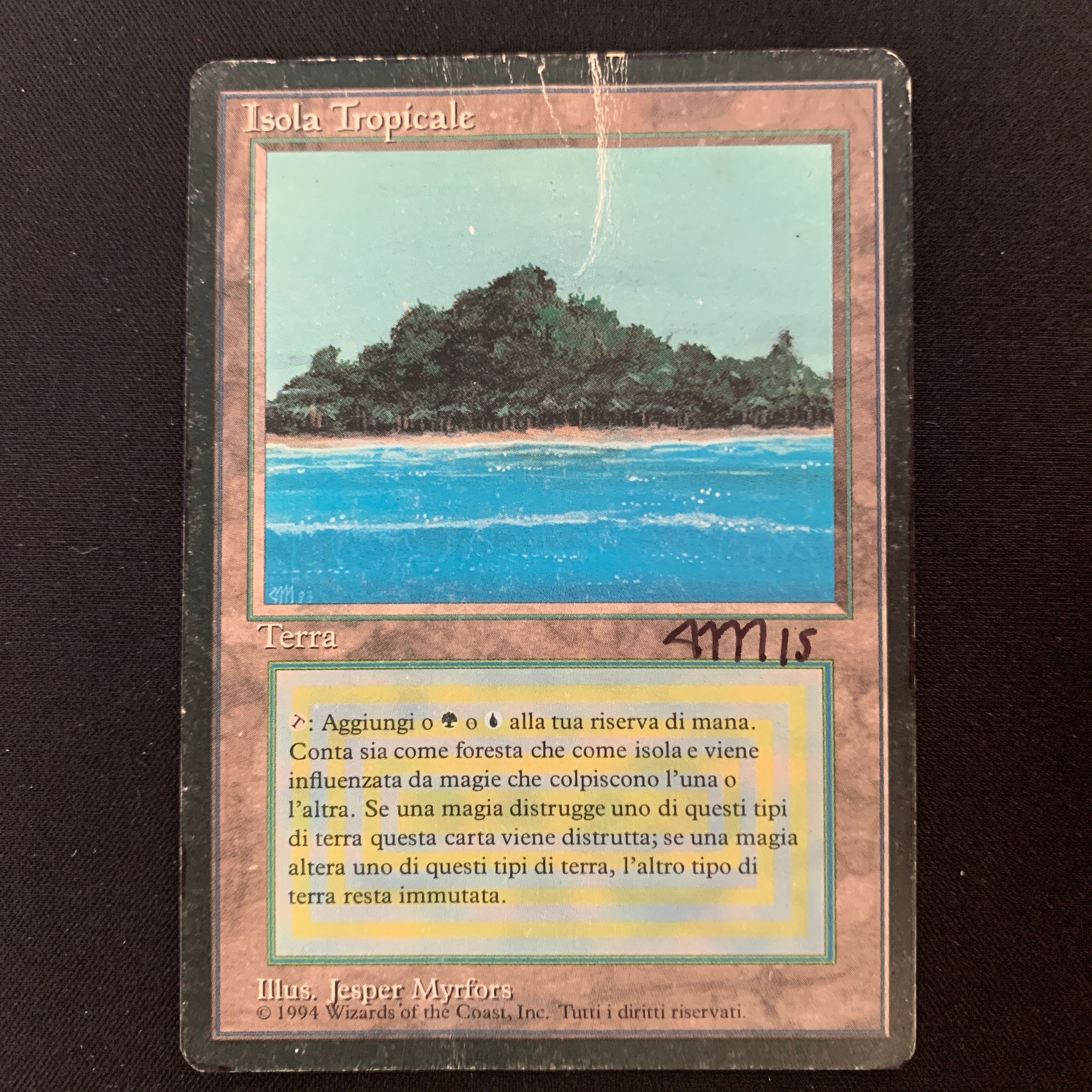 MTG Singles - Tropical Island - Foreign Black Bordered - Italian - PO - INKED, SIGNED - 24886