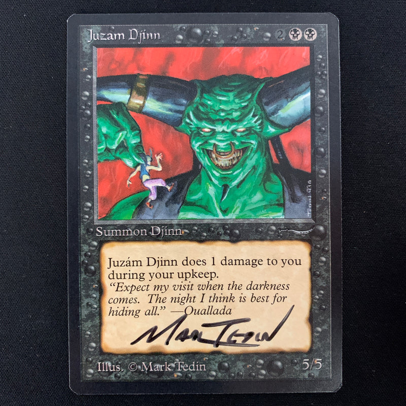 Magic the Gathering Juzam Djinn - Arabian Nights NM - SIGNED - 24984