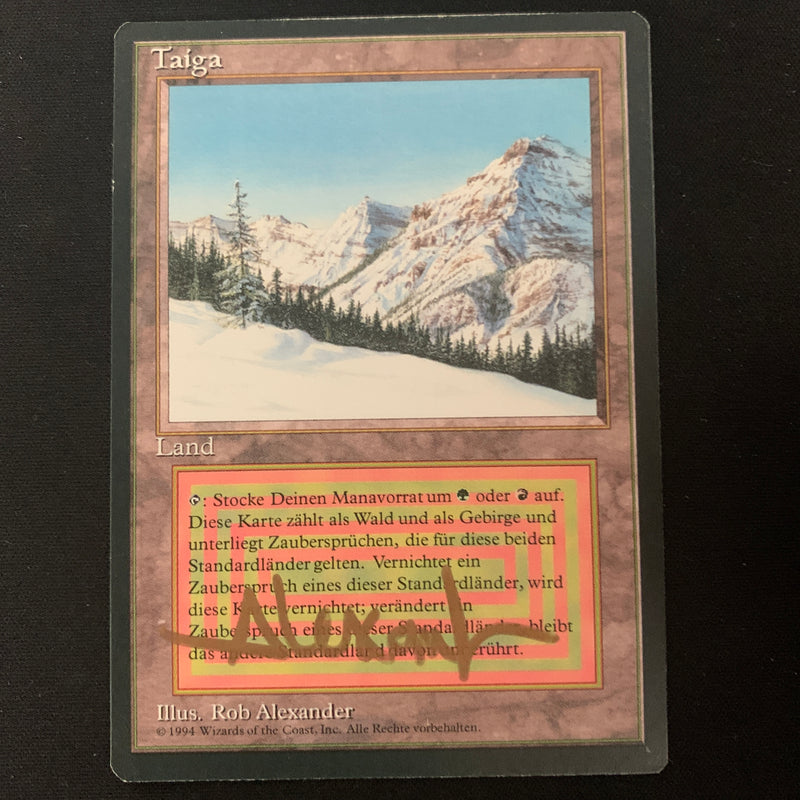 Magic the Gathering Taiga - Foreign Black Bordered - German GD - SIGNED - 25212