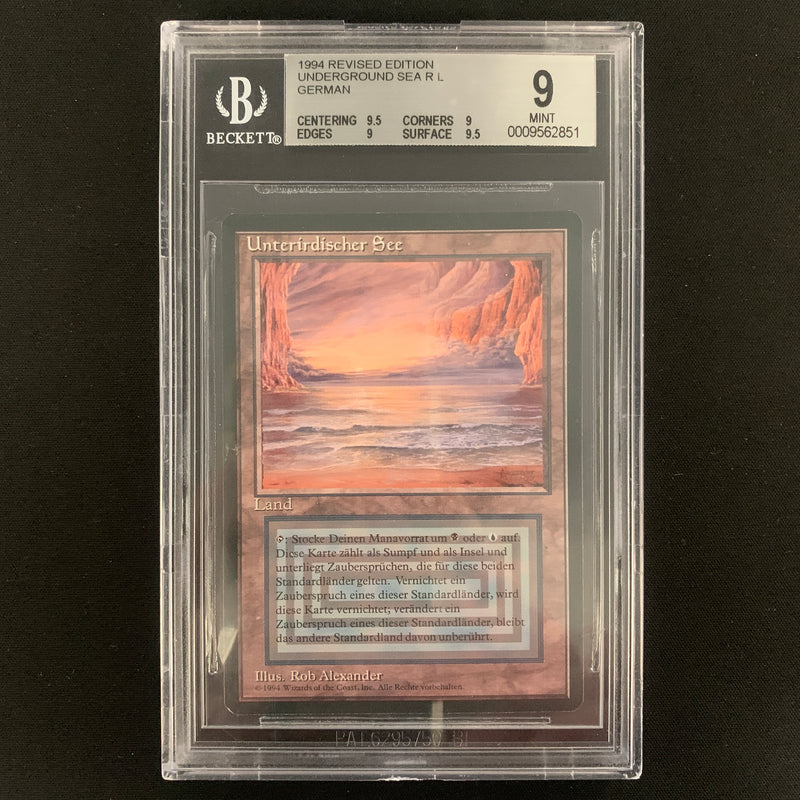 Magic the Gathering Underground Sea - Foreign Black Bordered - German BGS 9 - 25281