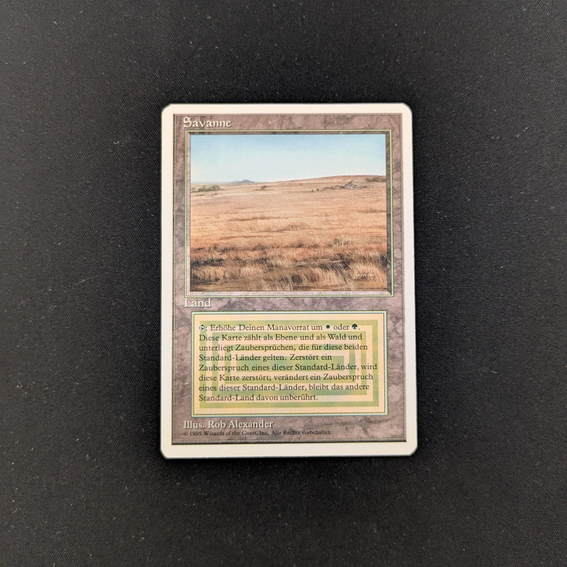 Magic the Gathering Savannah - Foreign White Bordered - German PO - WATER DAMAGE - 25487