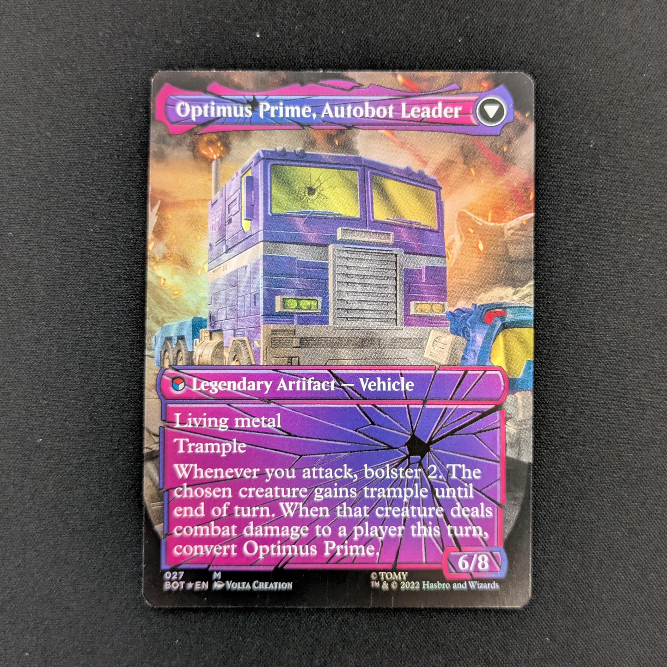 MTG Singles - [FOIL] Optimus Prime, Hero // Optimus Prime, Autobot Leader (Shattered Glass) - Universes Beyond: Transformers - NM - 