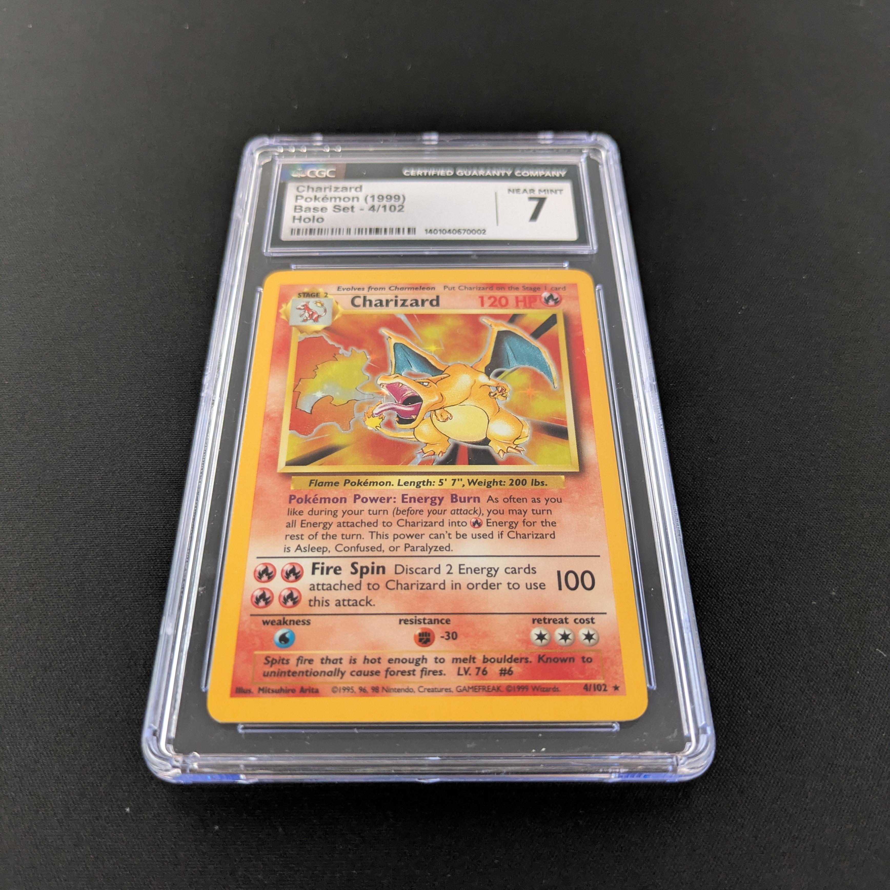 PTCG Singles - Charizard - BS 4 - Base Set - CGC 7 - 