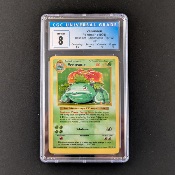 Venusaur (Shadowless) - BS 15 - Base Set - CGC 8
