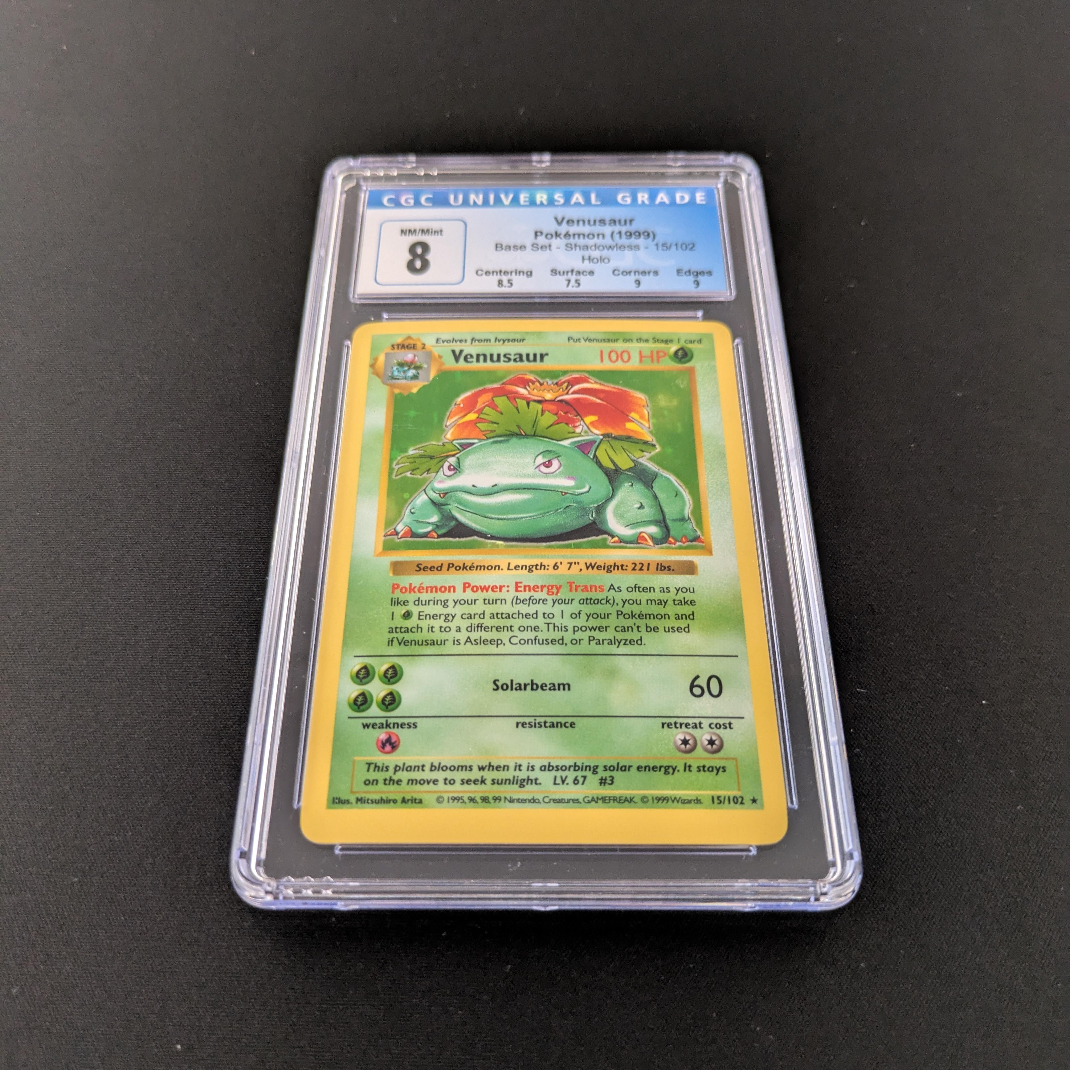 PTCG Singles - Venusaur (Shadowless) - BS 15 - Base Set - CGC 8 - 