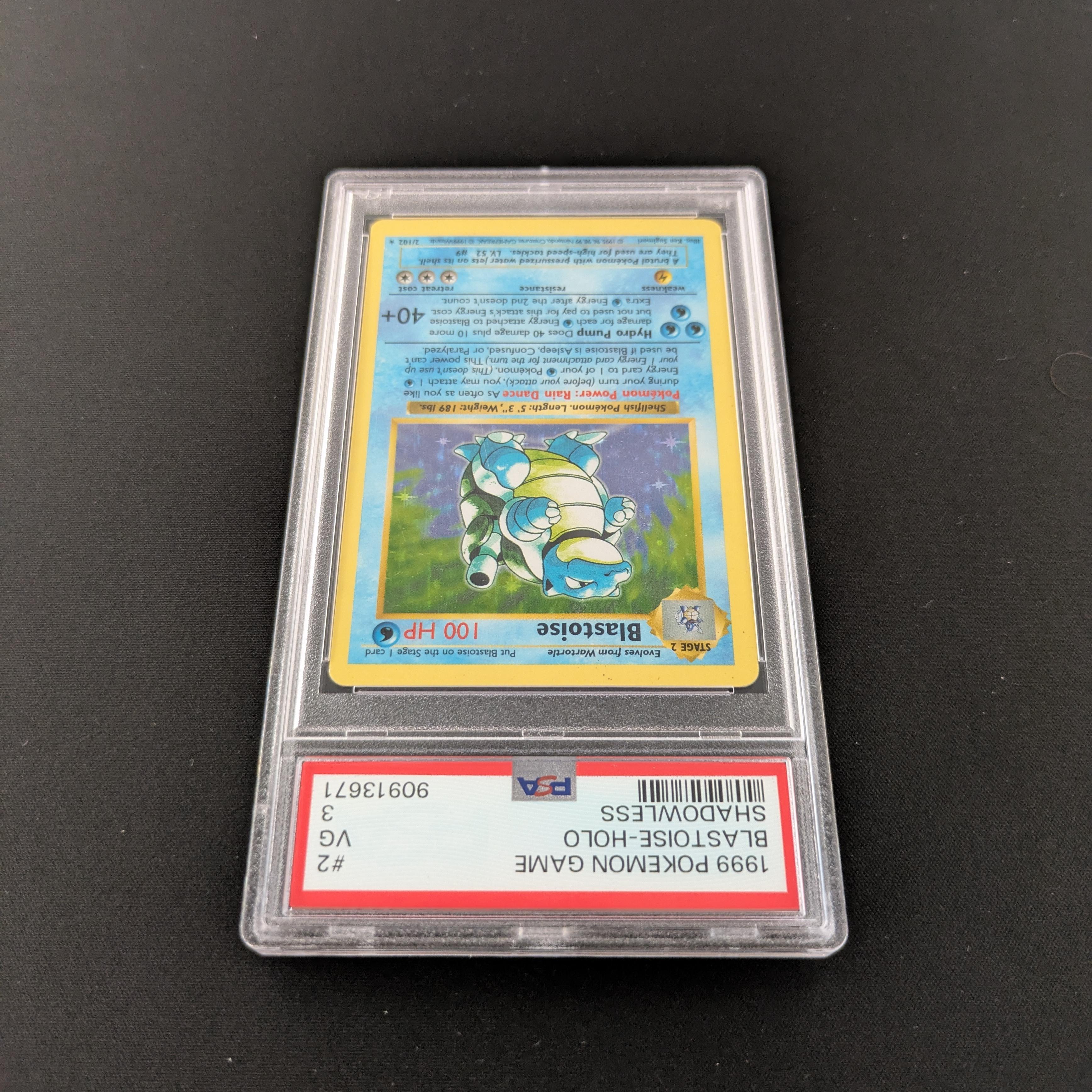 PTCG Singles - Blastoise (Shadowless) - BS 2 - Base Set - PSA 3 - 