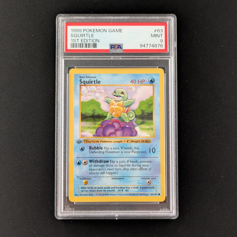 PTCG Singles - Squirtle (1. Edition, Shadowless) - BS 63 - Base Set - PSA 9 - 