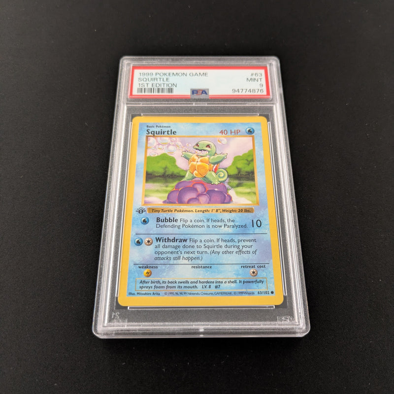 PTCG Singles - Squirtle (1. Edition, Shadowless) - BS 63 - Base Set - PSA 9 - 