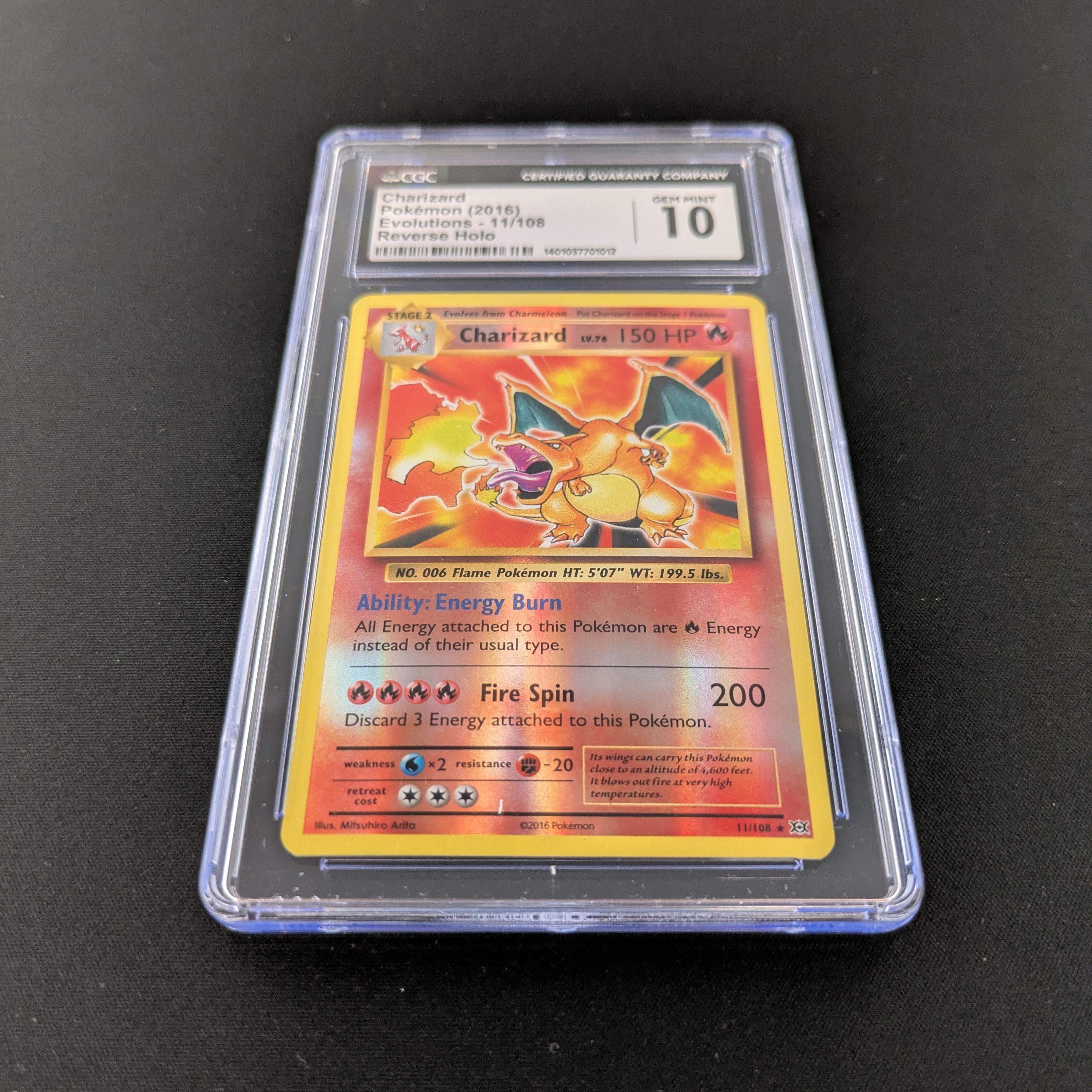 PTCG Singles - Charizard (Reverse Holo) - EVO 11 - Evolutions - CGC 10 - 