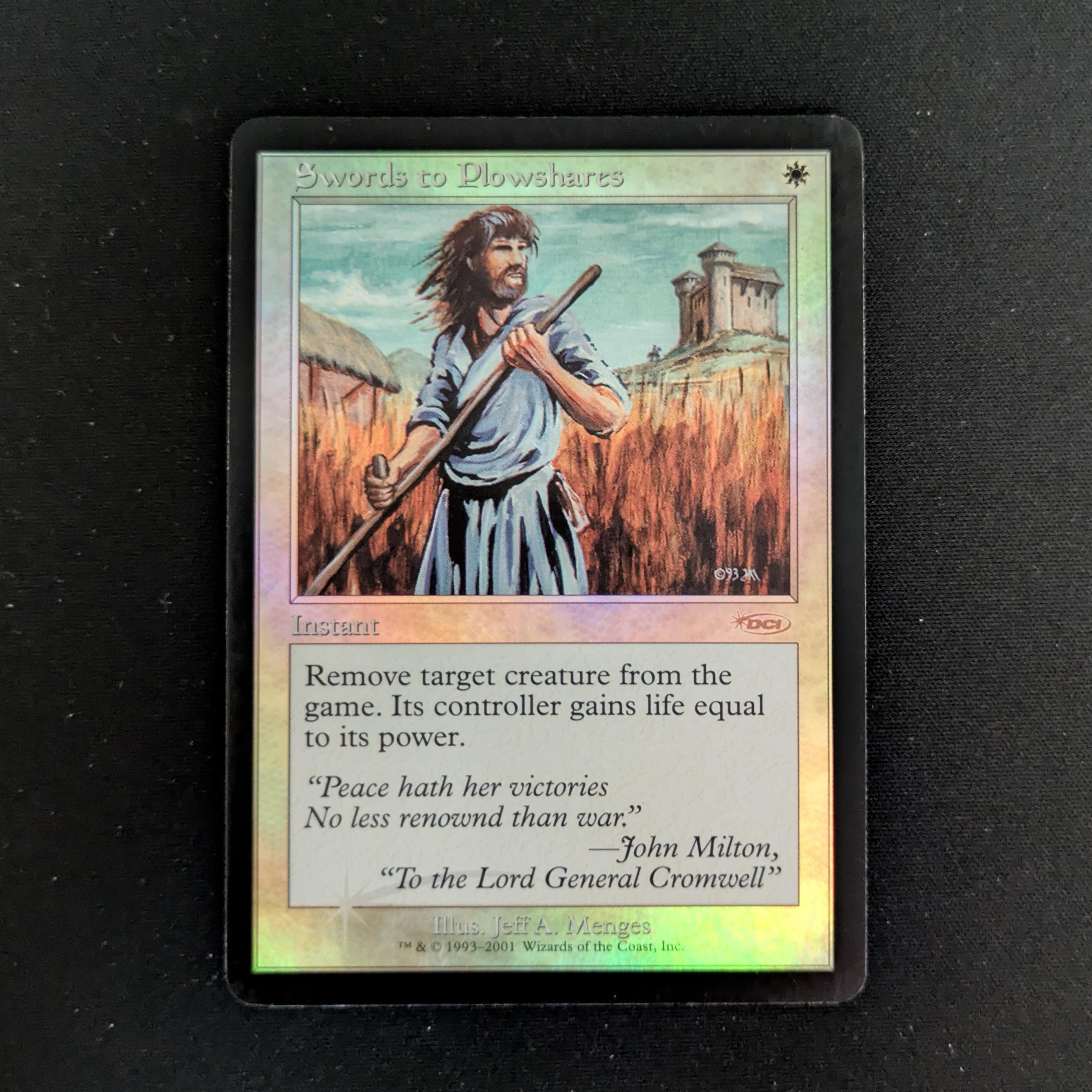 MTG Singles - [FOIL] Swords to Plowshares - Friday Night Magic Promos - EX - 