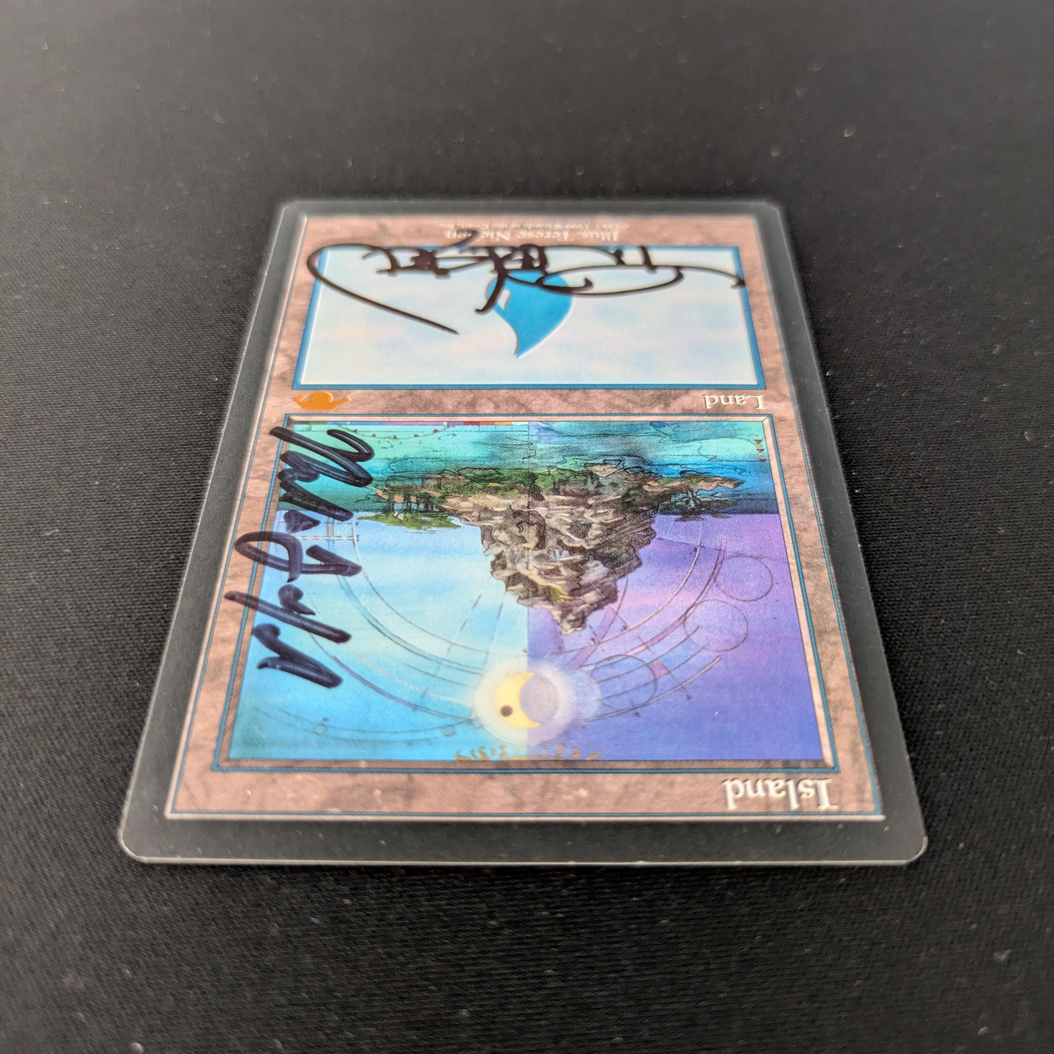 MTG Singles - Island - Guru Lands - EX, SIGNED BY GARFIELD & NIELSON - 
