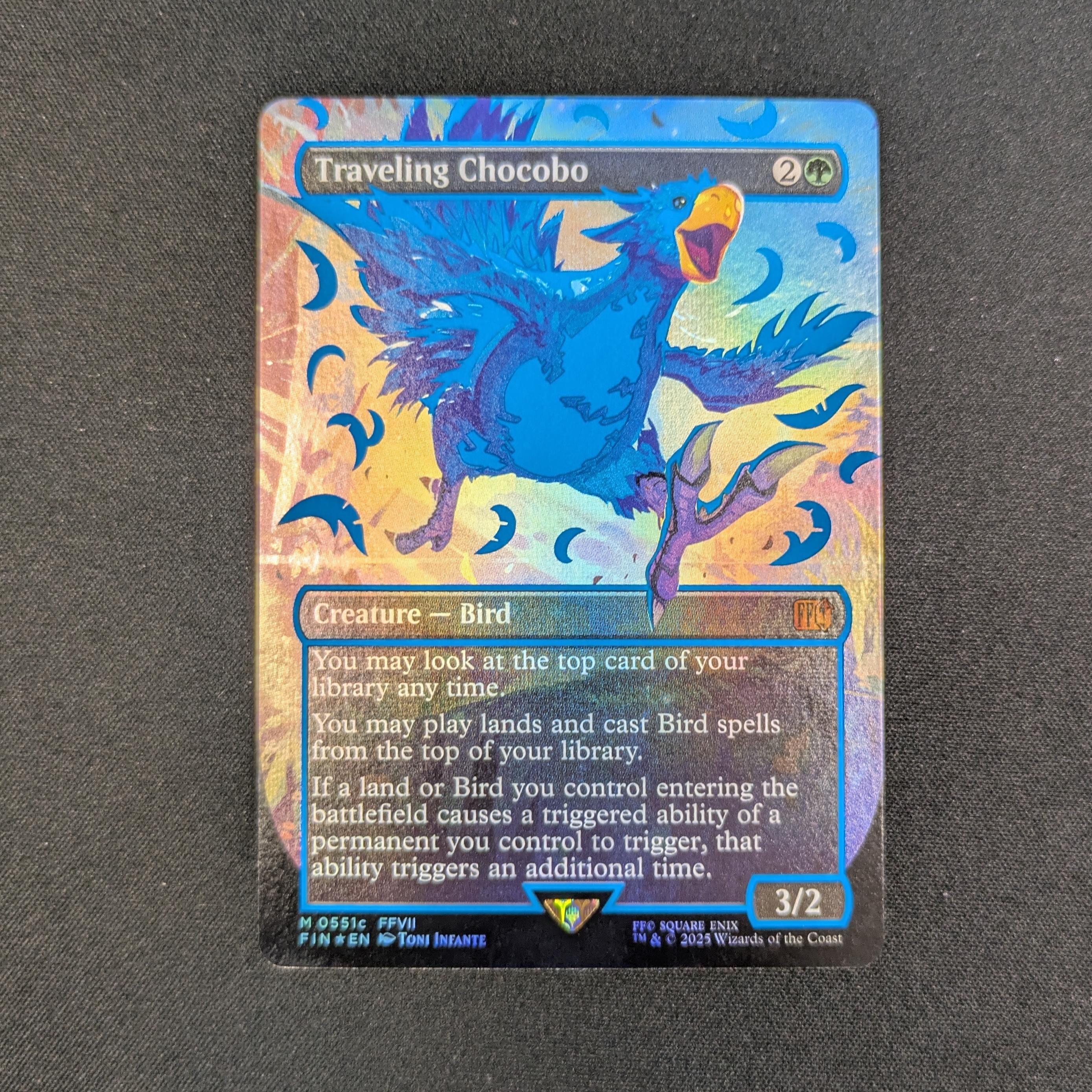 MTG Singles - [FOIL] Traveling Chocobo (Neon Ink Blue) - Magic: The Gathering - FINAL FANTASY: Extras - NM - 