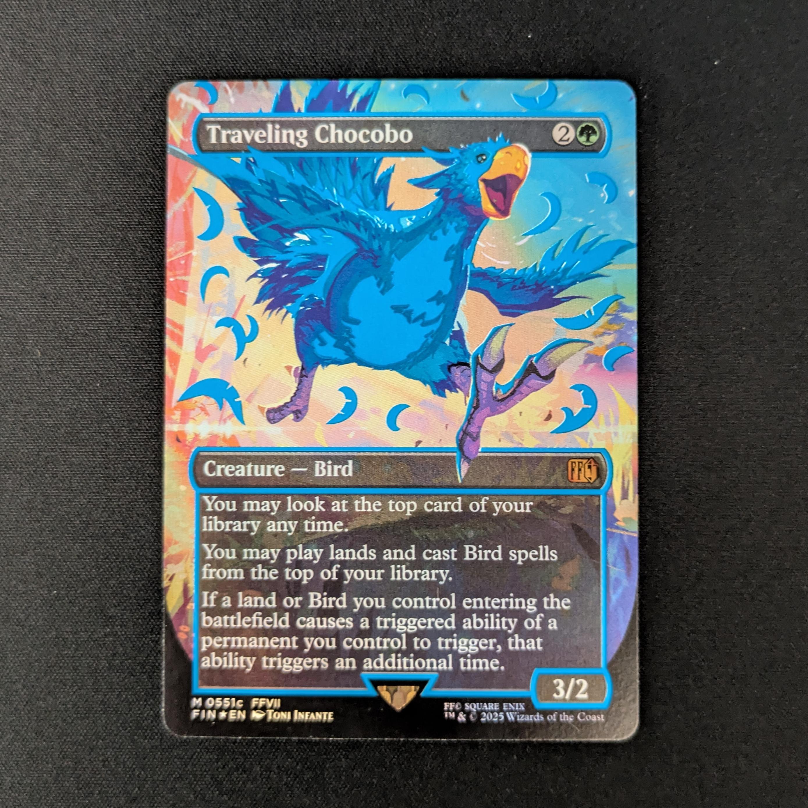 旅するチョコボ/Traveling Chocobo ネオンインクfoil Traveling Chocobo (Borderless) (Neon Ink Yellow) | FINAL