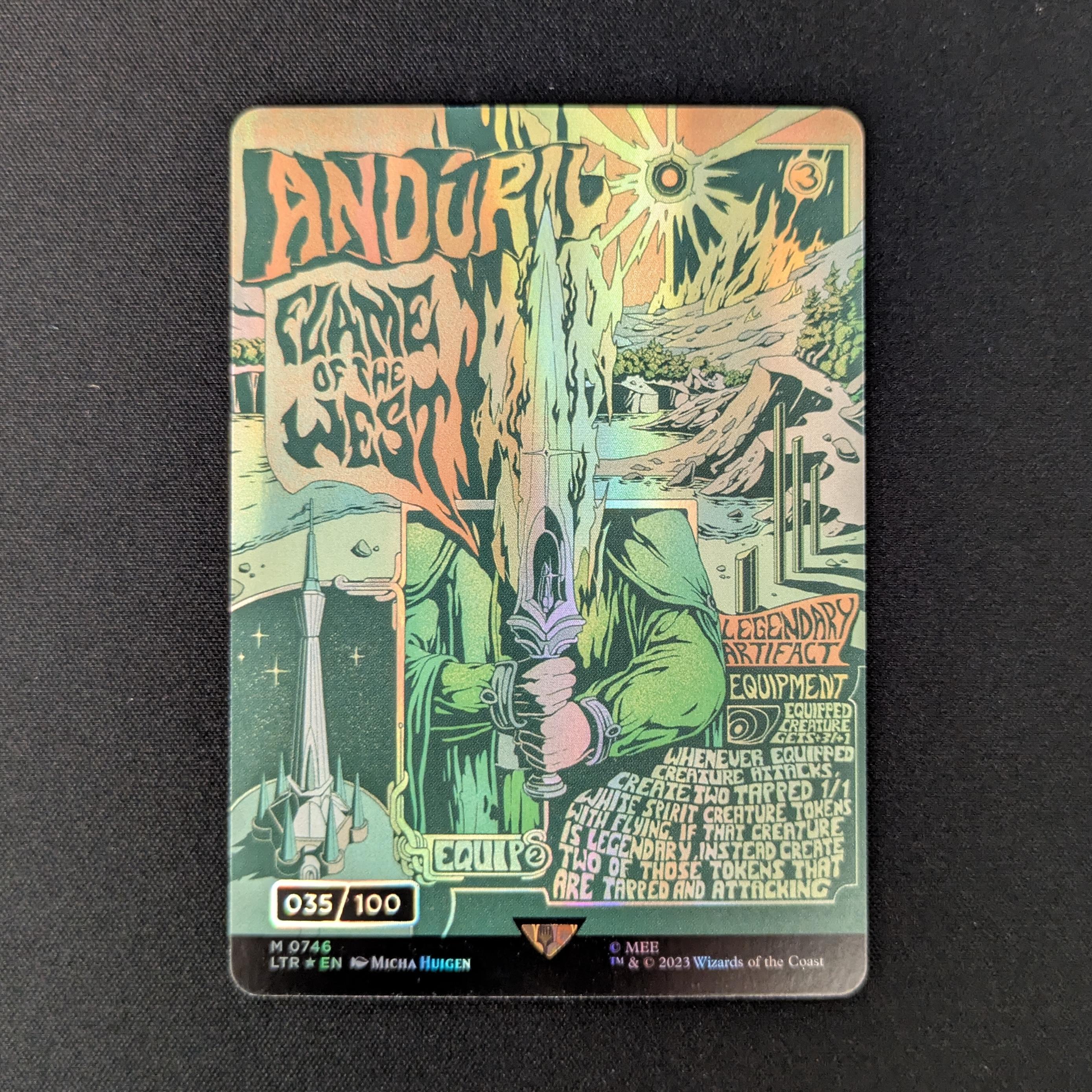 [FOIL] Anduril, Flame of the West - The Lord of the Rings: Tales of Middle-earth Holiday Release - NM, 035/100