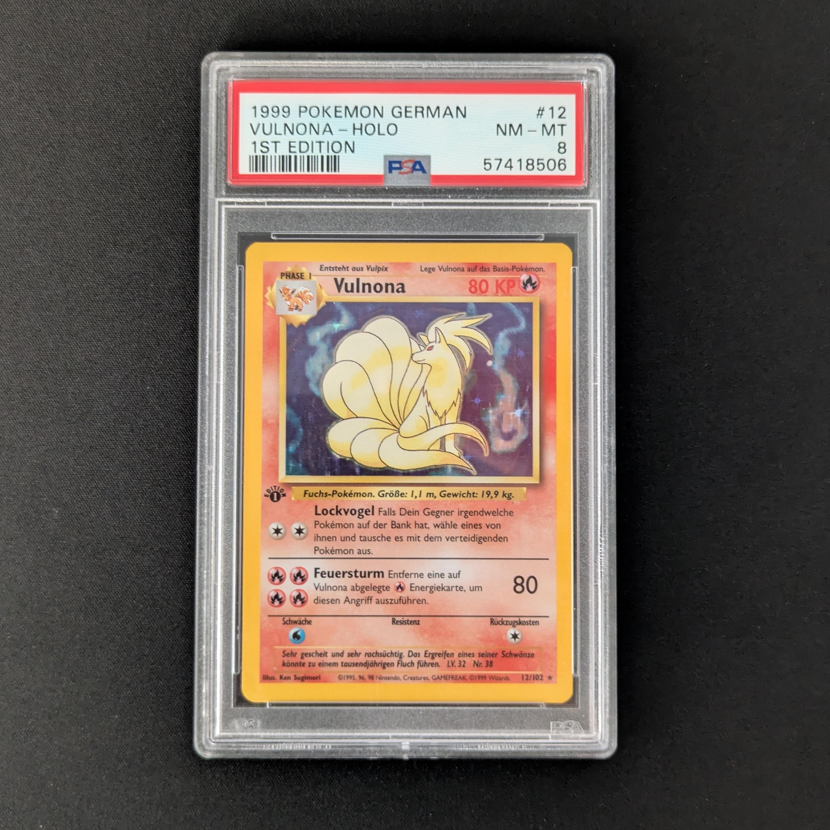PTCG Singles - Ninetales (BS 12) - Base Set - German - PSA 8 - 27652