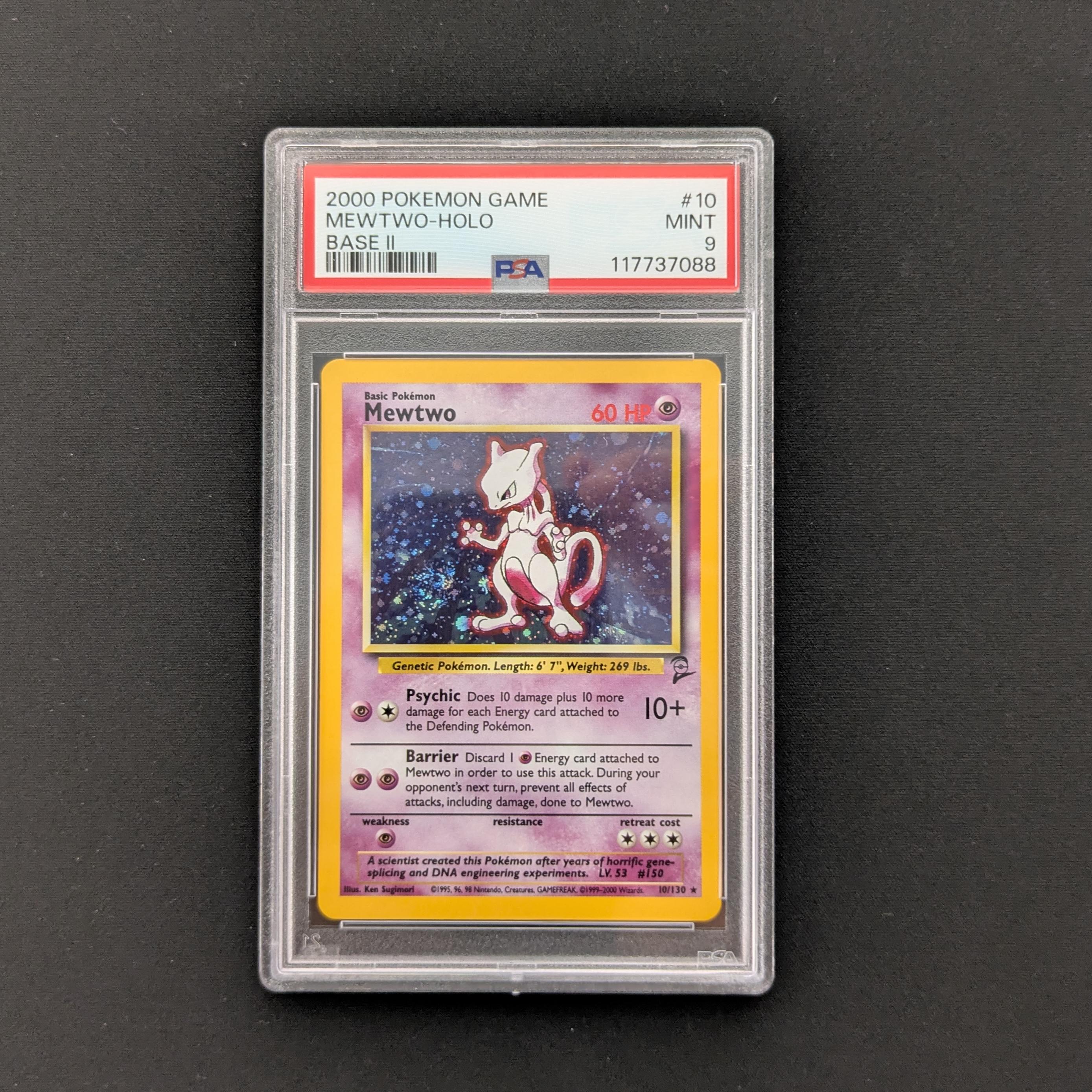 PTCG Singles - Mewtwo (B2 10) - Base Set 2 - English - PSA 9 - 27662