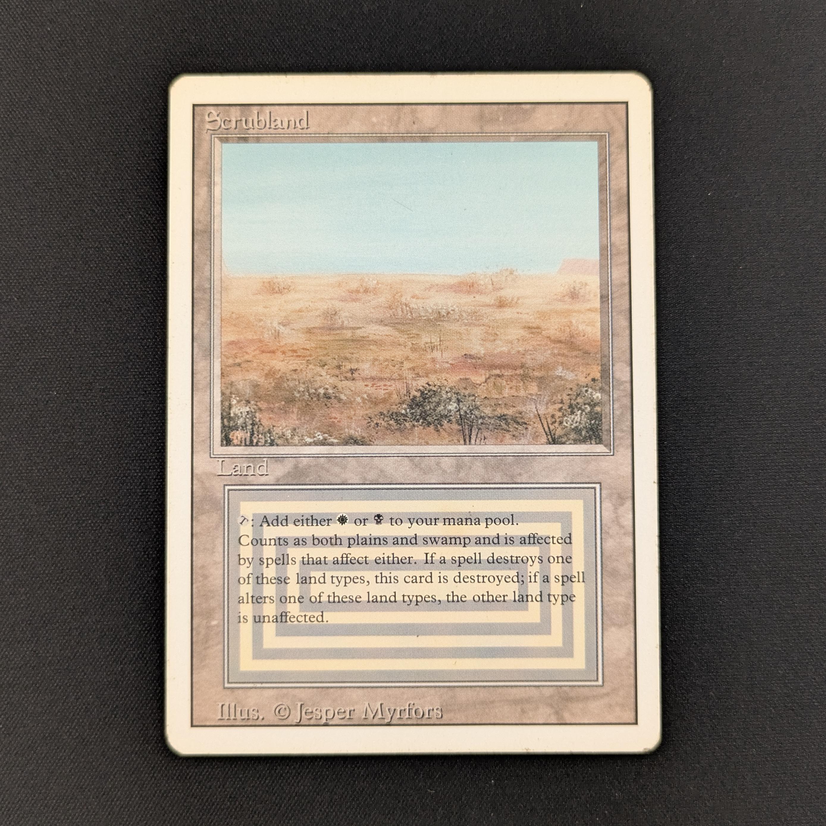 MTG Singles - Scrubland - Revised - LP - DENT - 27831