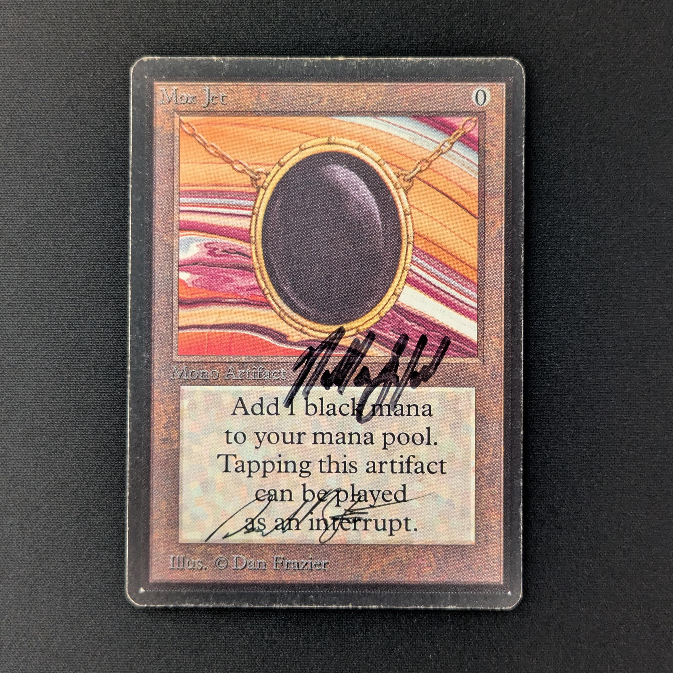 MTG Singles - Mox Jet - Beta - LP - DOUBLE SIGNED - 27885