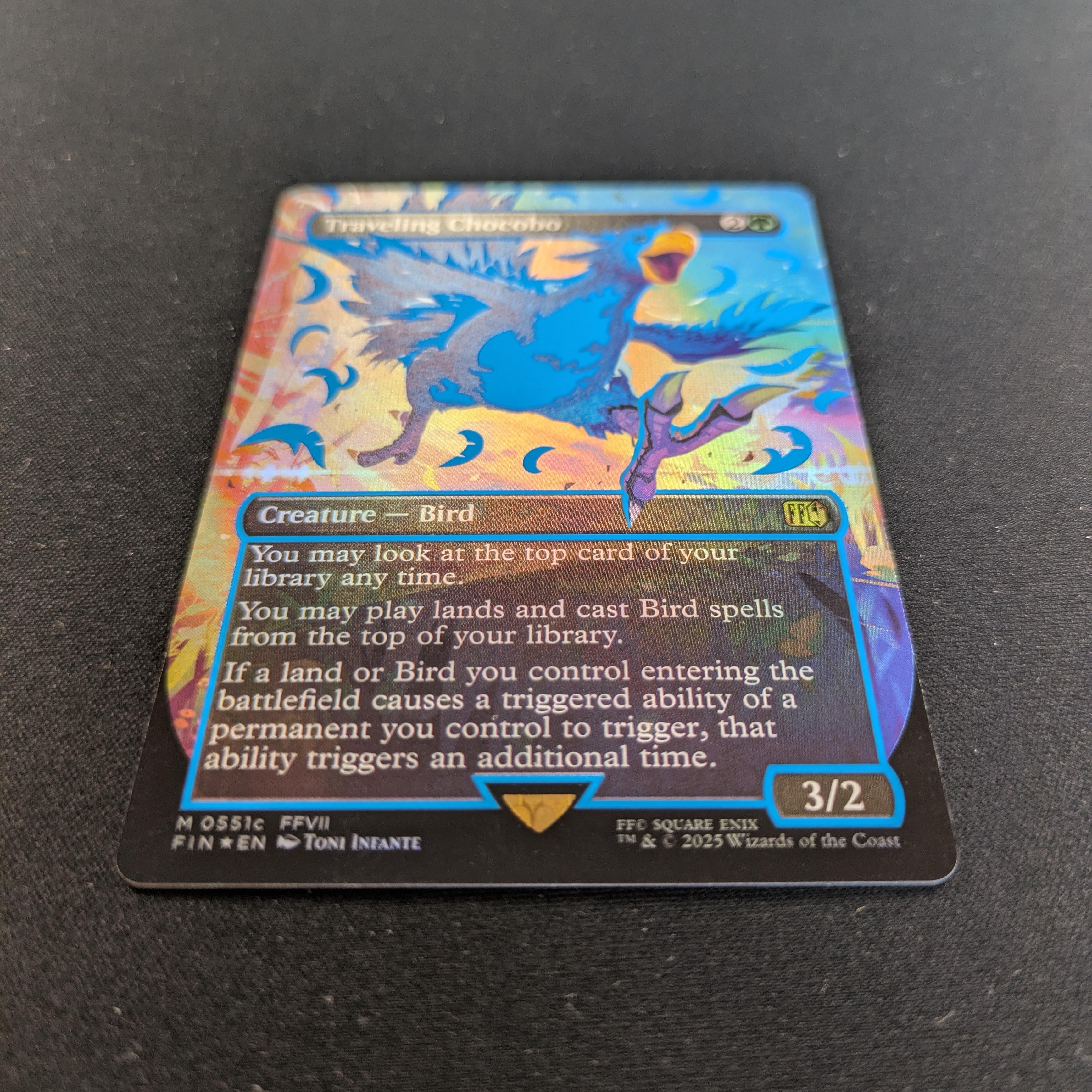 FOIL] Traveling Chocobo (Neon Ink Blue) - Magic: The Gathering - FINA