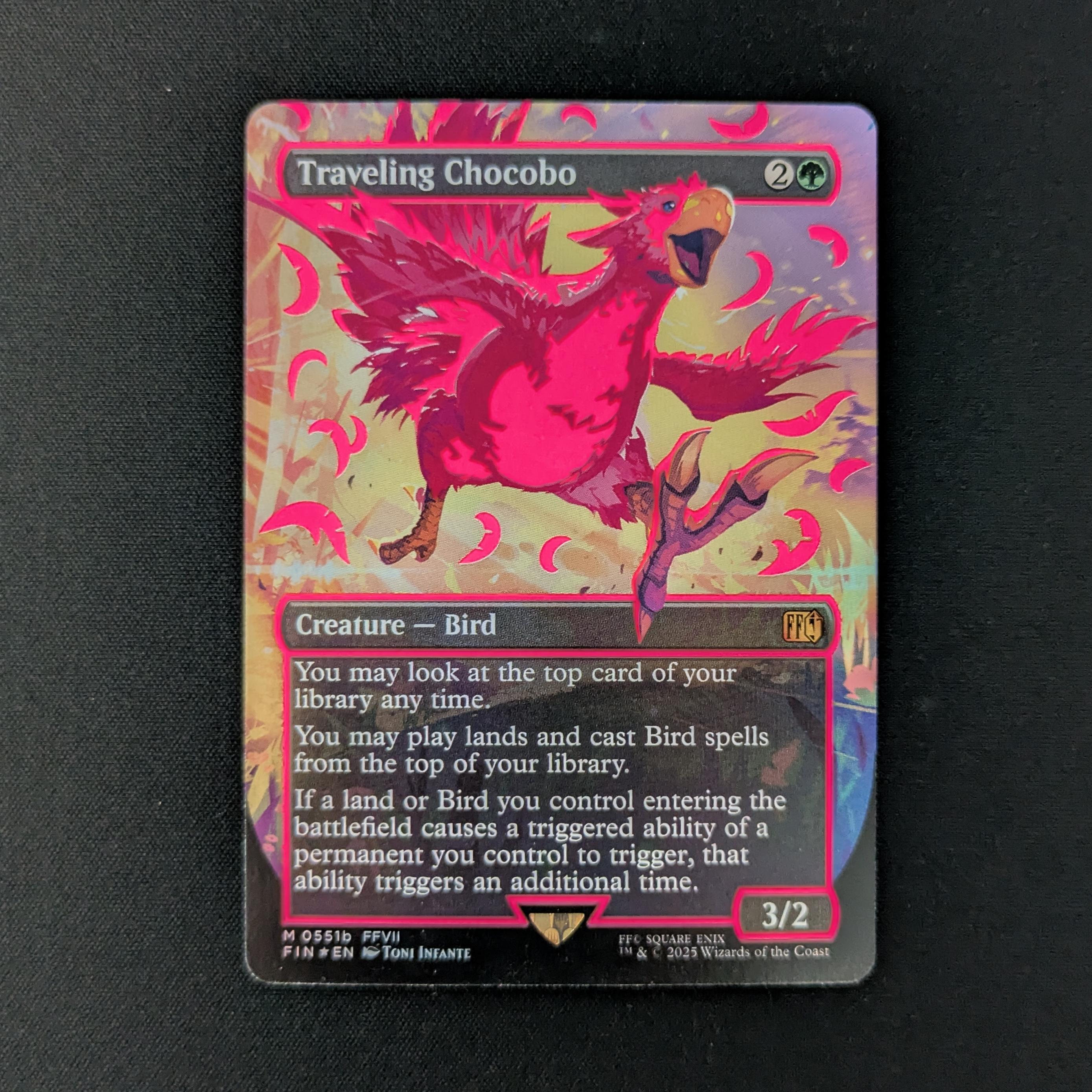 [FOIL] Traveling Chocobo (Neon Ink Pink) - Magic: The Gathering - FINAL FANTASY: Extras - NM