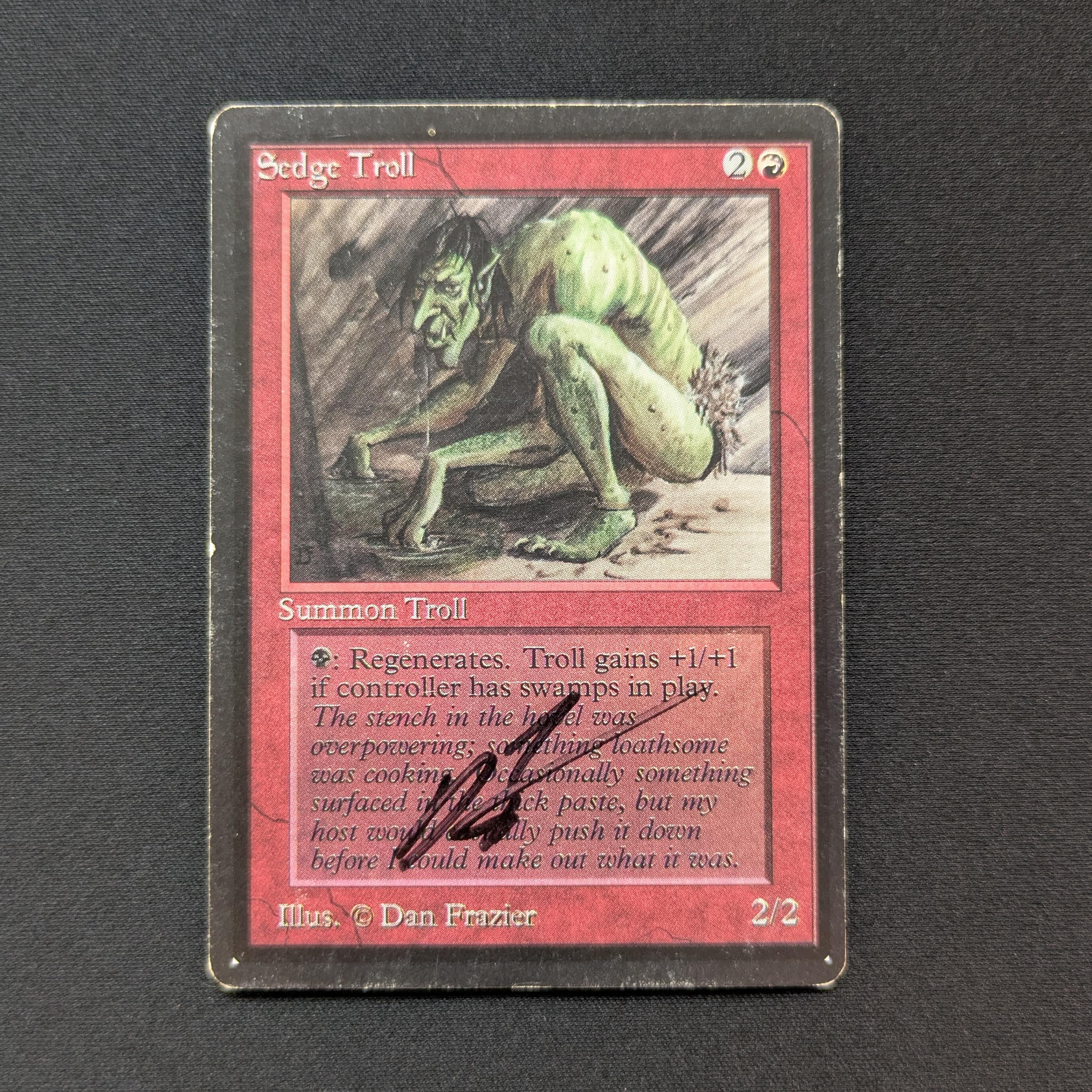 MTG Singles - Sedge Troll - Beta - LP - SIGNED - 28513