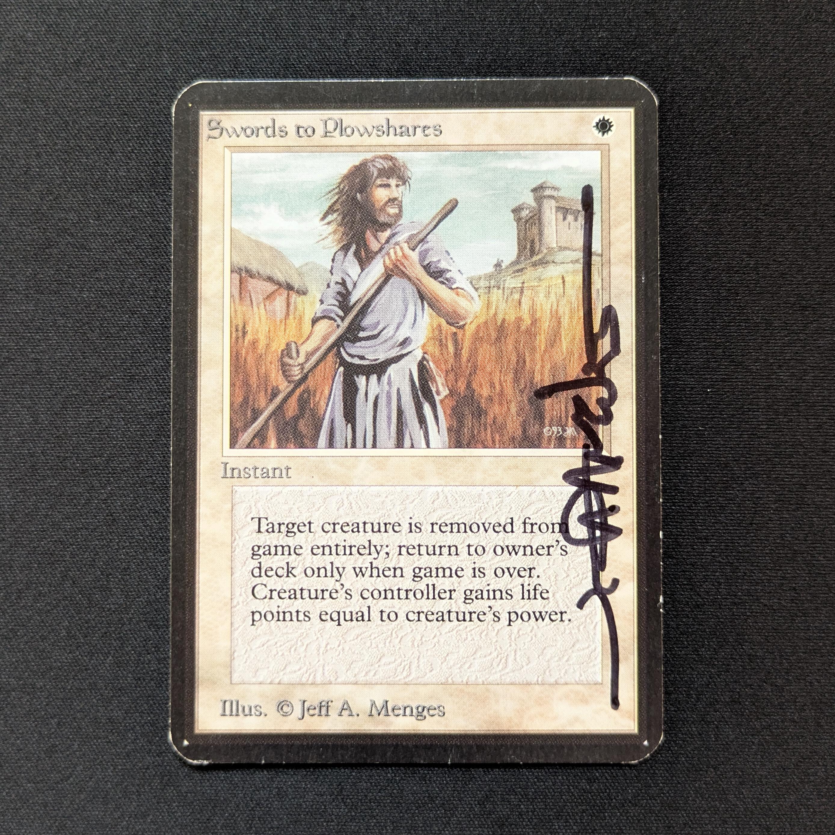 MTG Singles - Swords to Plowshares - Alpha - GD - SIGNED, DENT - 28657
