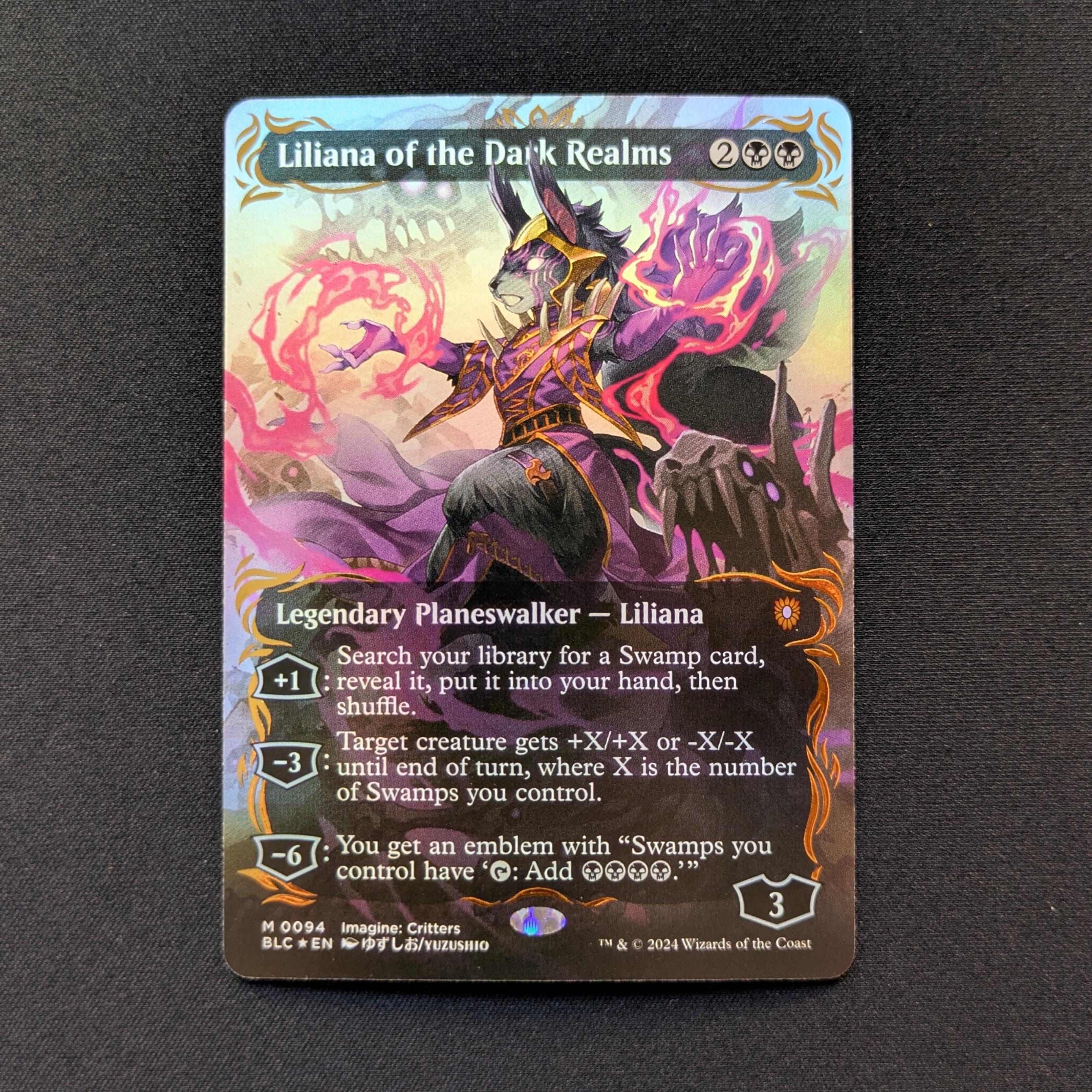 MTG Singles - [FOIL] Liliana of the Dark Realms (Raised Foil) - Commander: Bloomburrow: Extras - NM - 