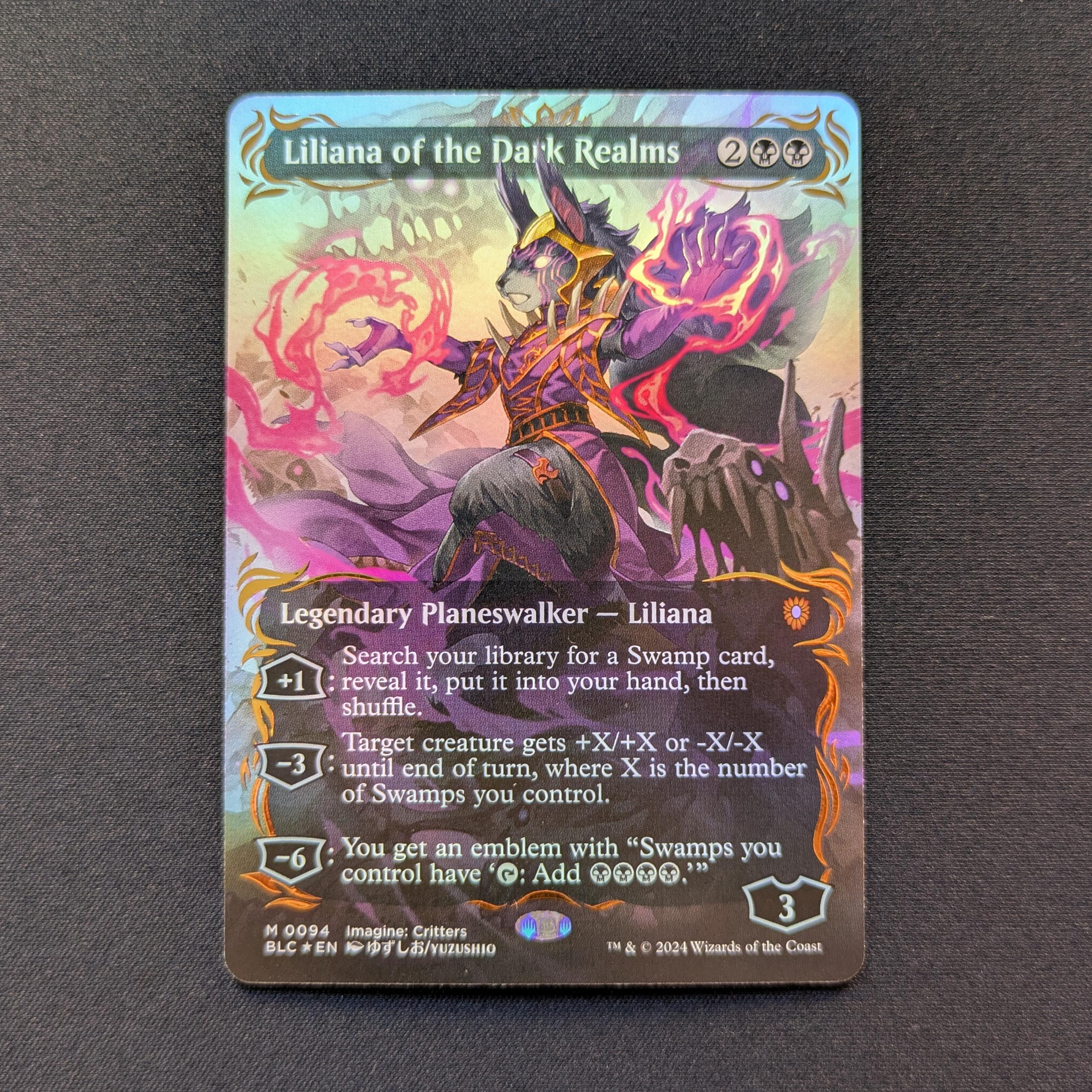 MTG Singles - [FOIL] Liliana of the Dark Realms (Raised Foil) - Commander: Bloomburrow: Extras - NM - 
