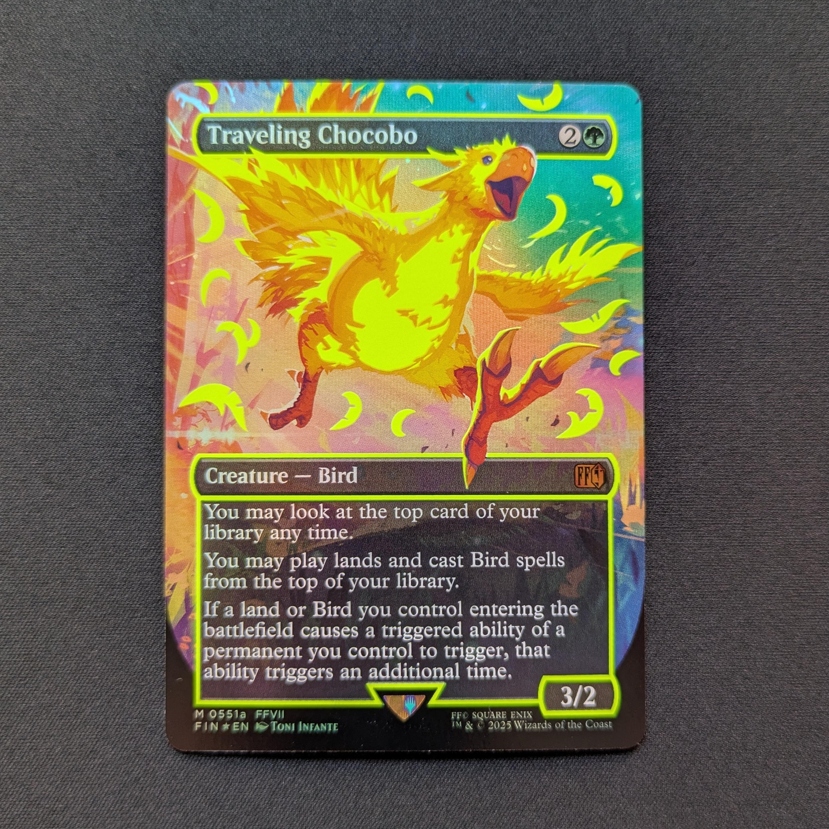 MTG Singles - [FOIL] Traveling Chocobo (Neon Ink Yellow) - Magic: The Gathering - FINAL FANTASY: Extras - NM - 
