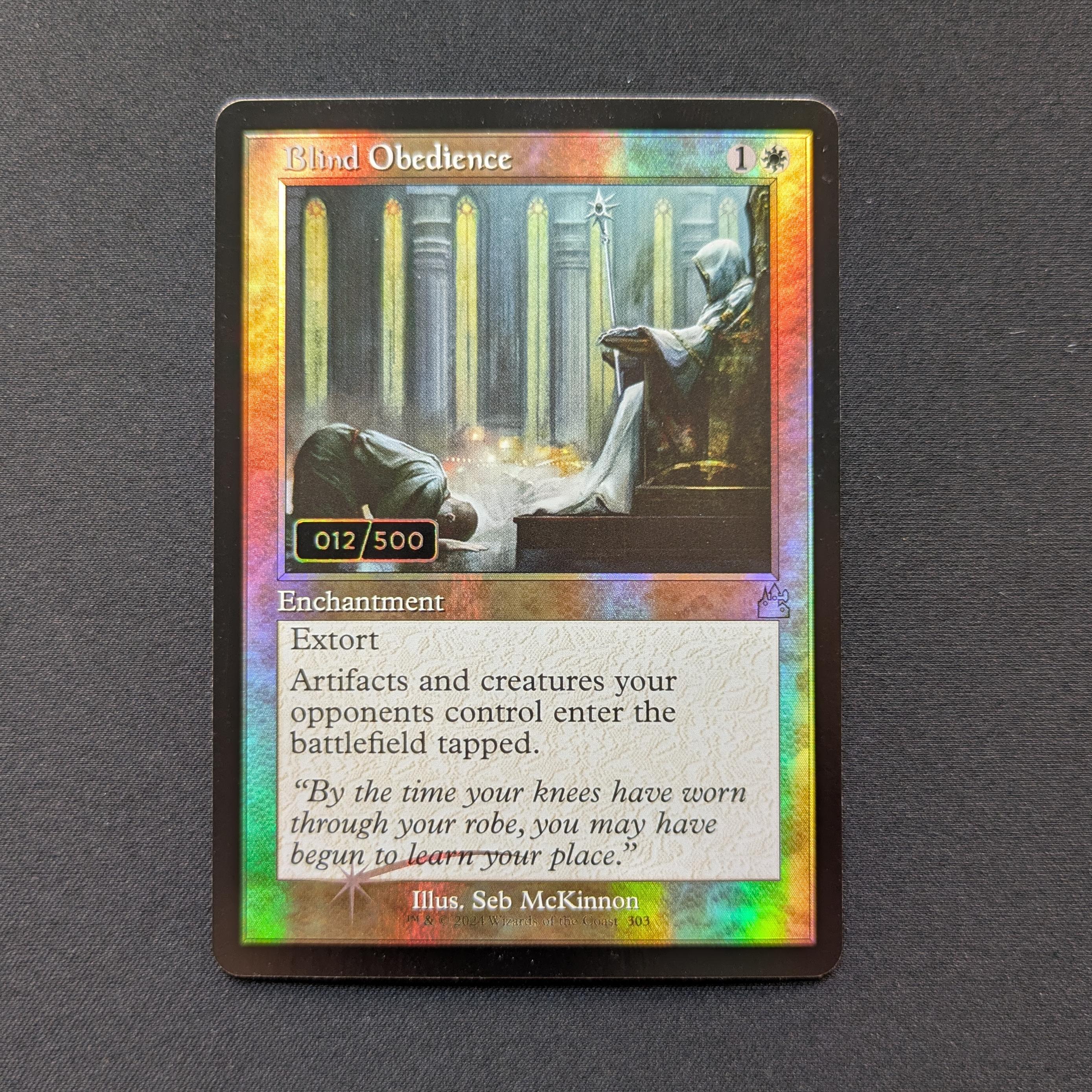 MTG Singles - [FOIL] Blind Obedience (Serialized) - Ravnica Remastered: Extras - NM - 