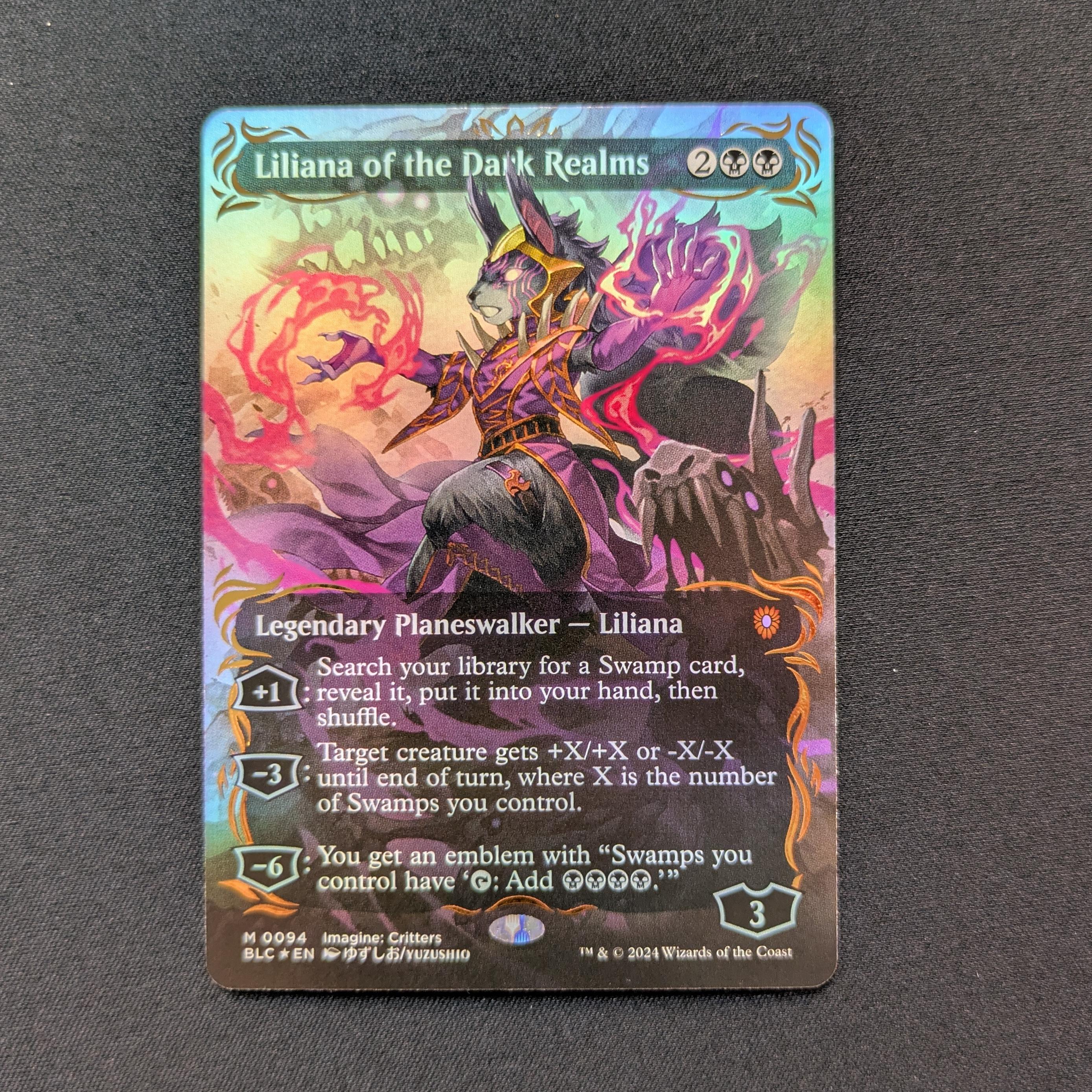 MTG Singles - [FOIL] Liliana of the Dark Realms (Raised Foil) - Commander: Bloomburrow: Extras - NM - 