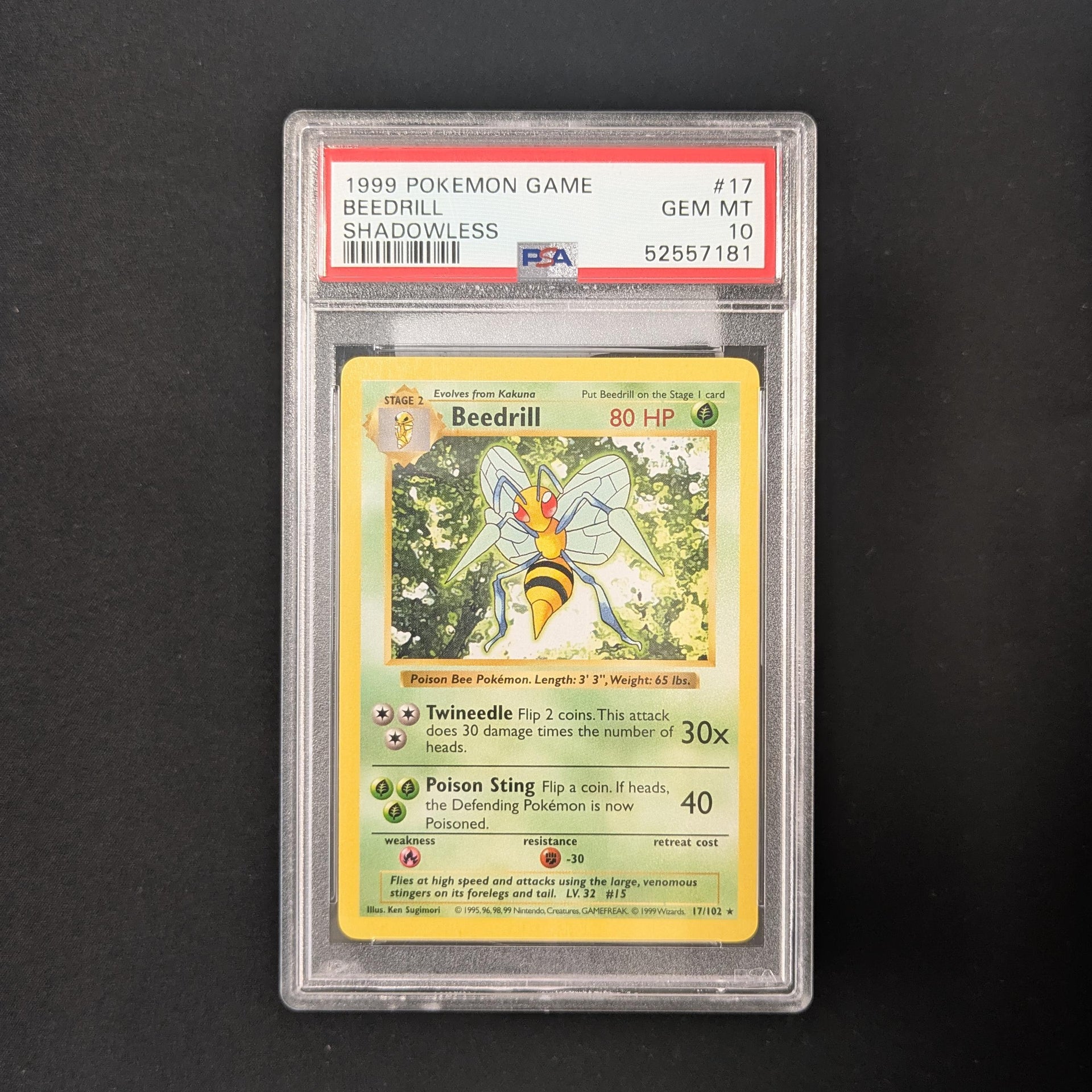 beedrill pokemon card 17 102 Beedrill (Shadowless) (BS 17)