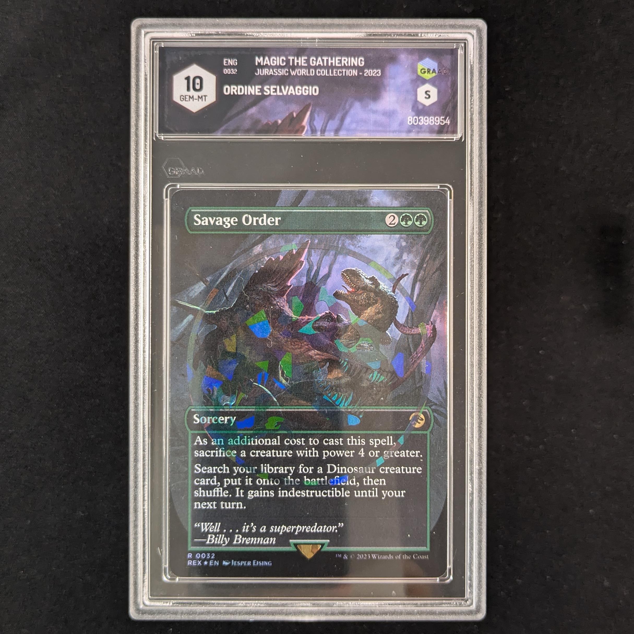MTG Singles - [FOIL] Savage Order (Emblem Foil) - Universes Beyond: Jurassic World Collection - GRAAD 10 - 