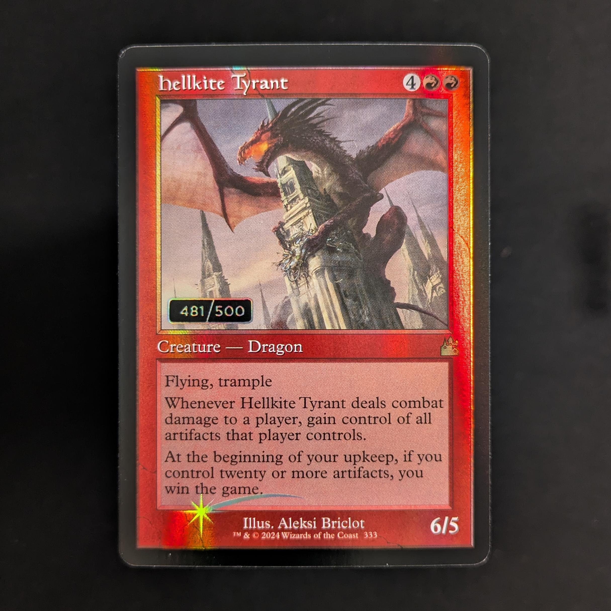 MTG Singles - [FOIL] Hellkite Tyrant (Serialized) - Ravnica Remastered: Extras - NM, 481/500 - 