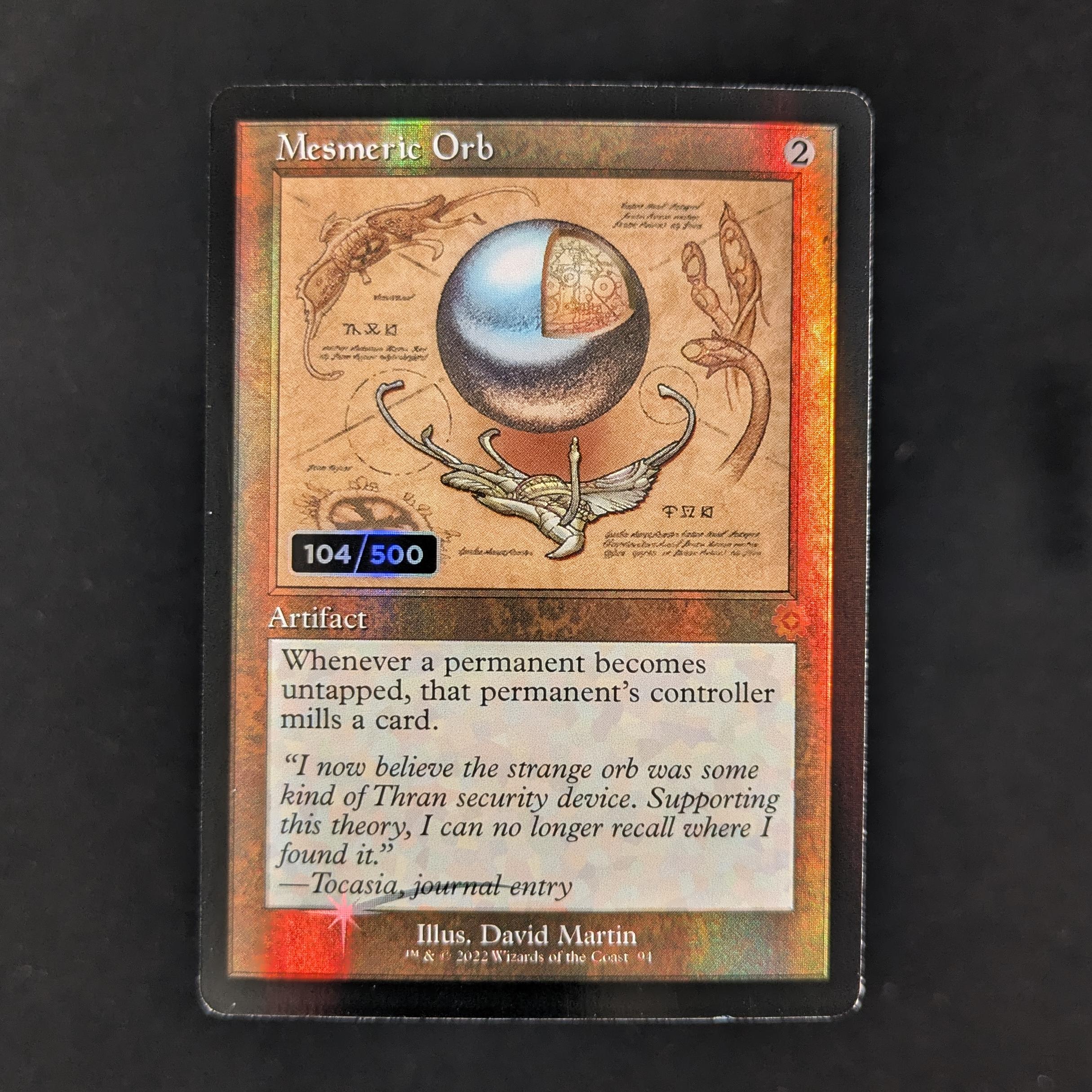 MTG Singles - [FOIL] Mesmeric Orb (Serialized) - Retro Frame Artifacts - GD, 104/500 - 