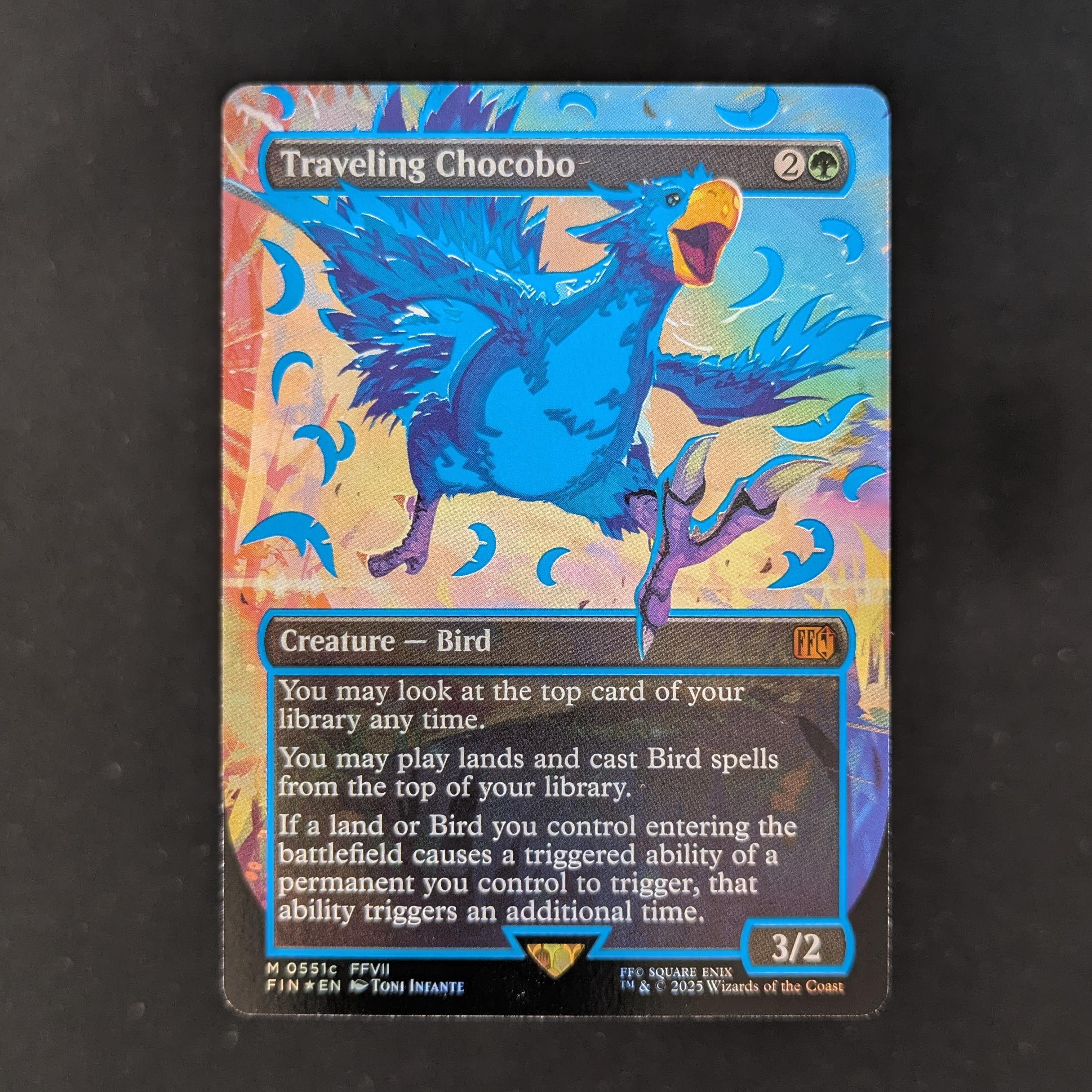 [FOIL] Traveling Chocobo (Neon Ink Blue) - Magic: The Gathering - FINAL FANTASY: Extras - NM