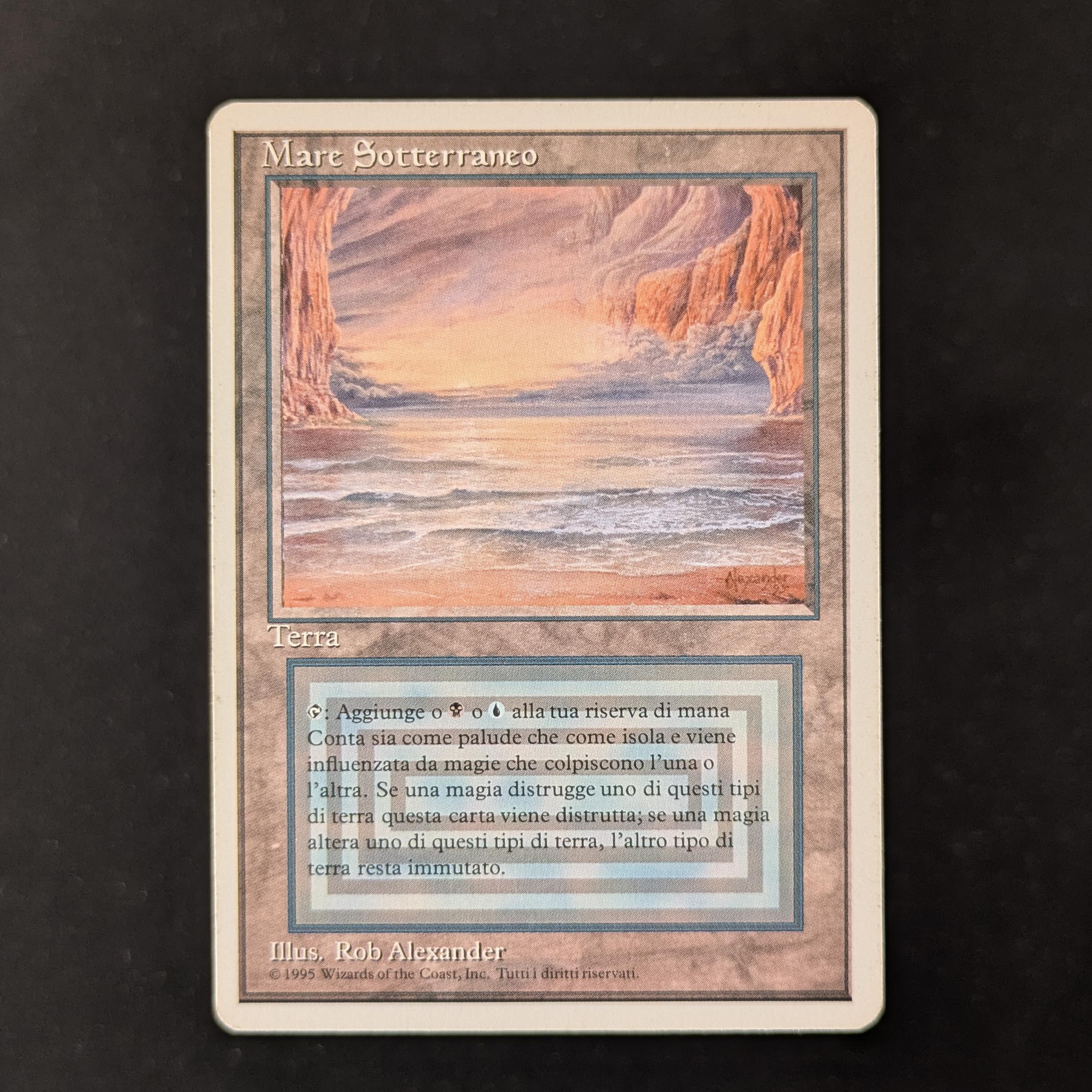 MTG Underground Sea サインド 1x] Underground Sea Played, SIGNED by artist Revised Edition MTG