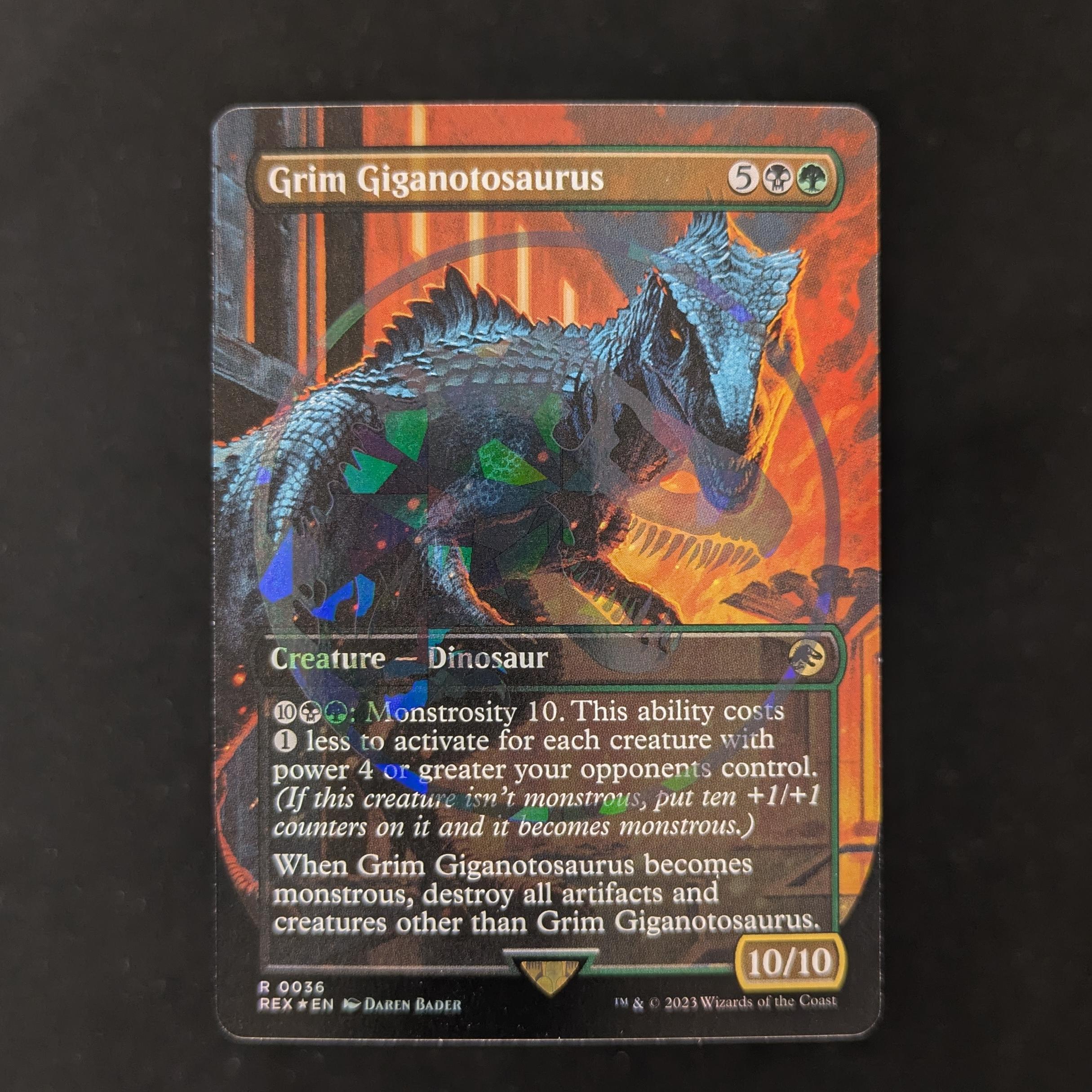 [FOIL] Grim Gigantosaurus (Emblem Foil) - Universes Beyond: Jurassic World Collection - NM