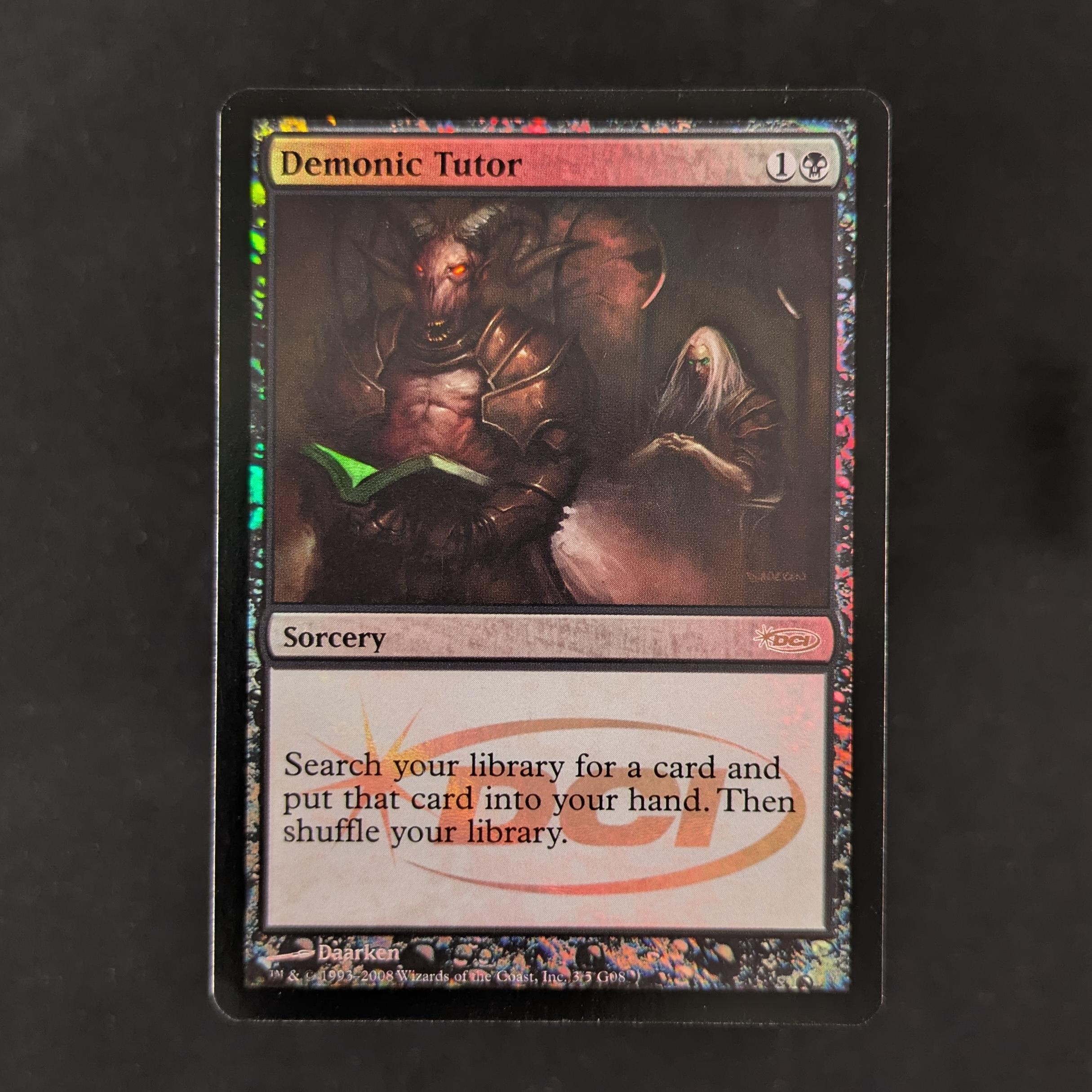 MTG Singles - [FOIL] Demonic Tutor (2008) - Judge Rewards Promos - EX - 