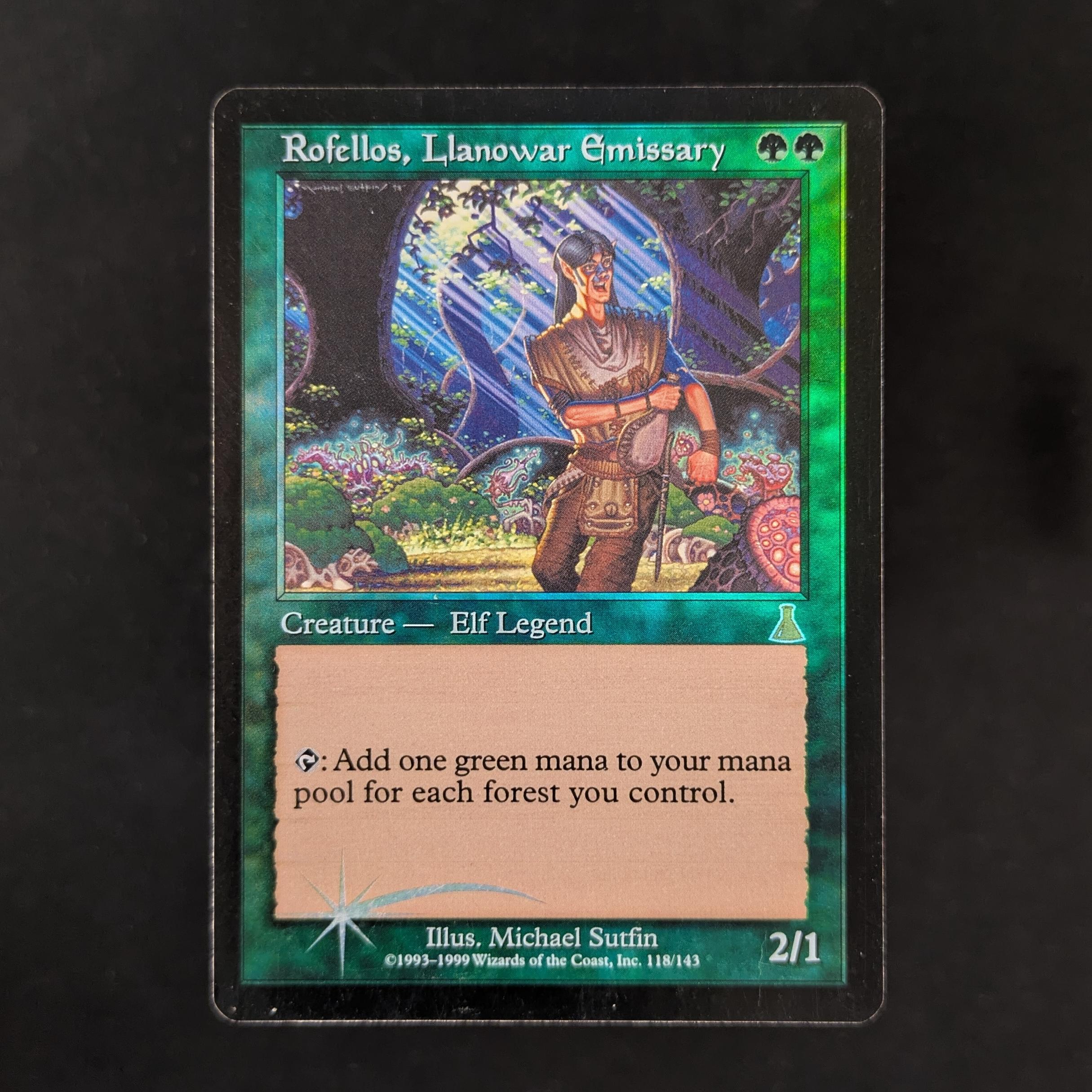 MTG Singles - [FOIL] Rofellos, Llanowar Emissary - Urza's Destiny - LP - 