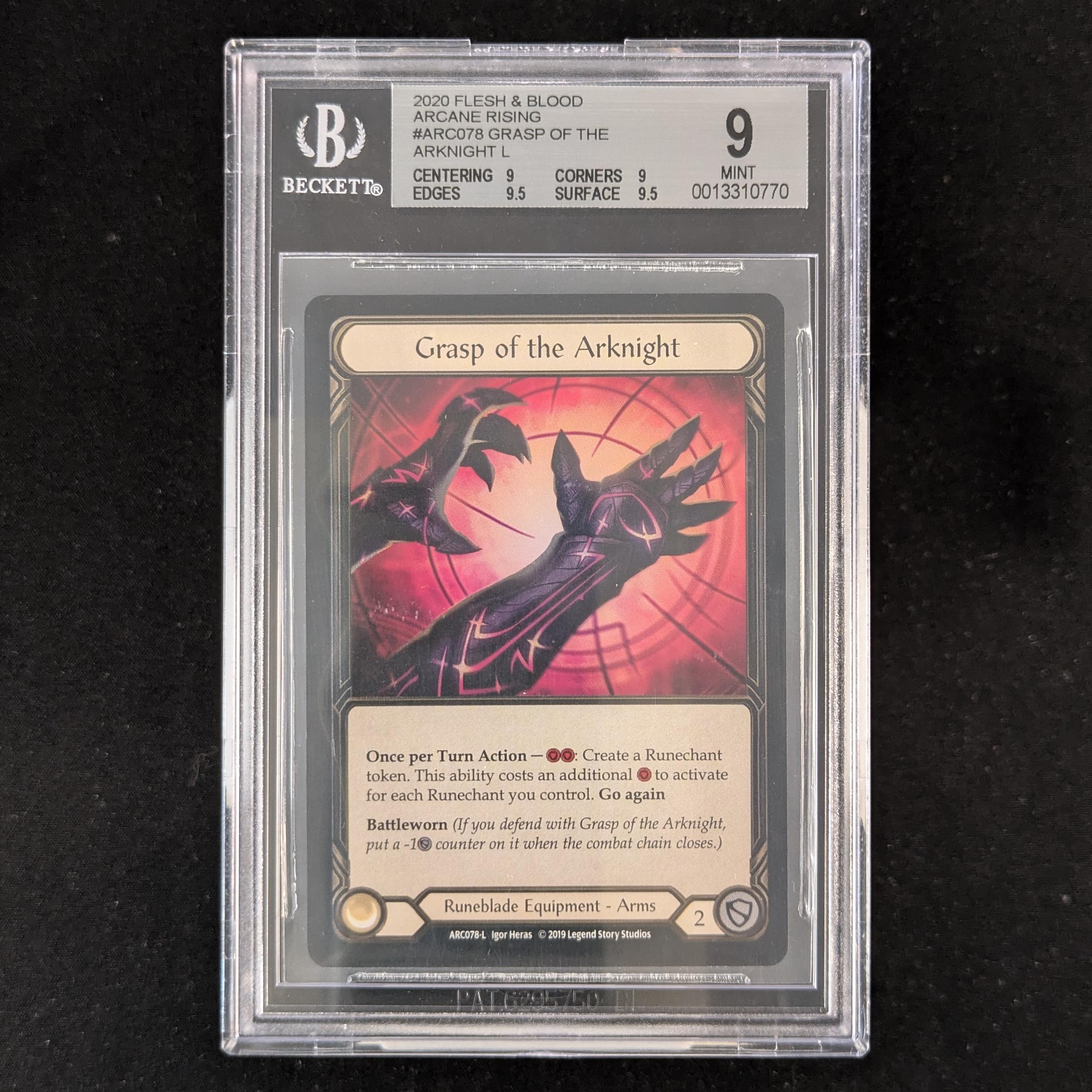 FAB Singles - Grasp of the Arknight (Cold Foil) - - Arcane Rising First - BGS 9 - 
