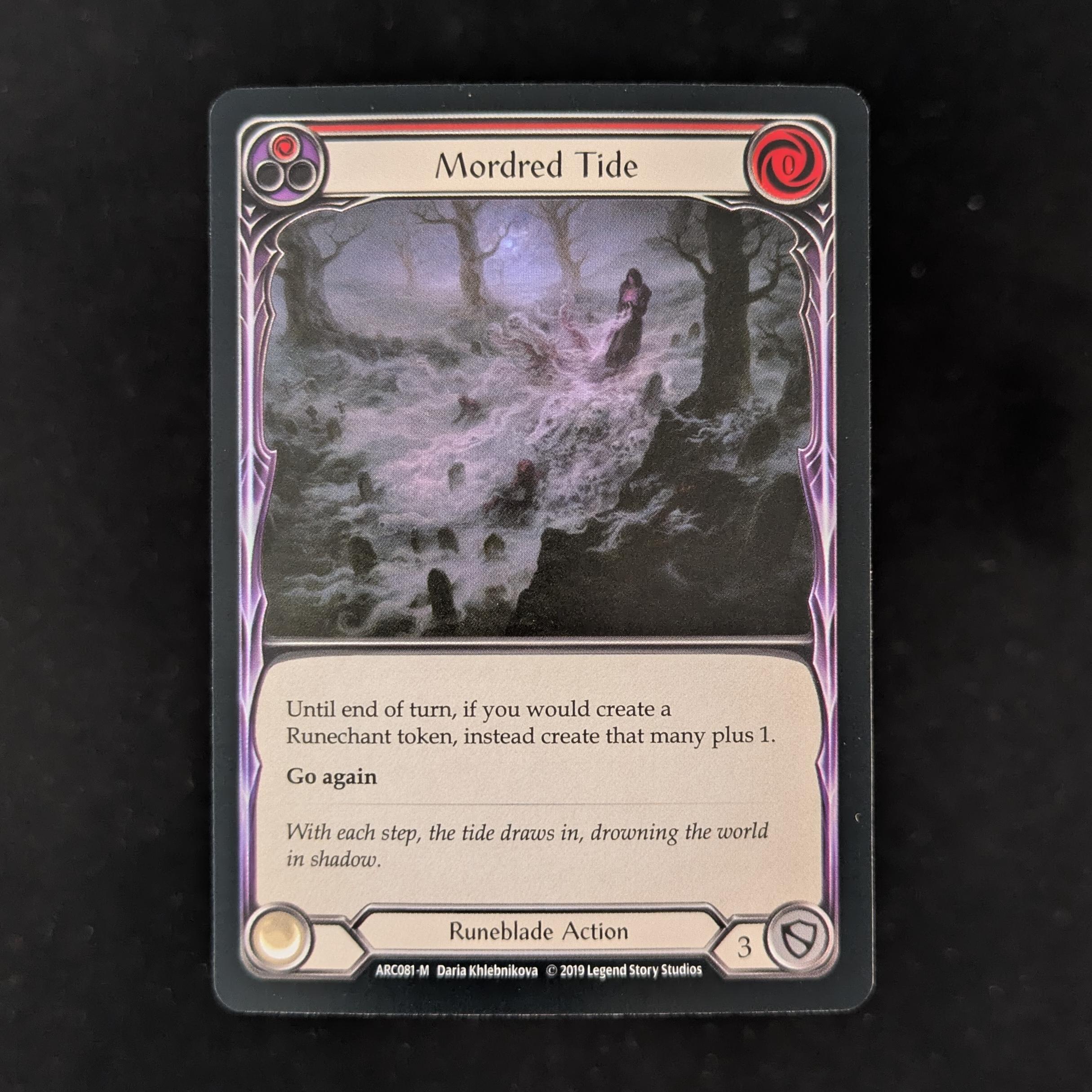 FAB Singles - Mordred Tide (Rainbow Foil) - - Arcane Rising First - NM - 