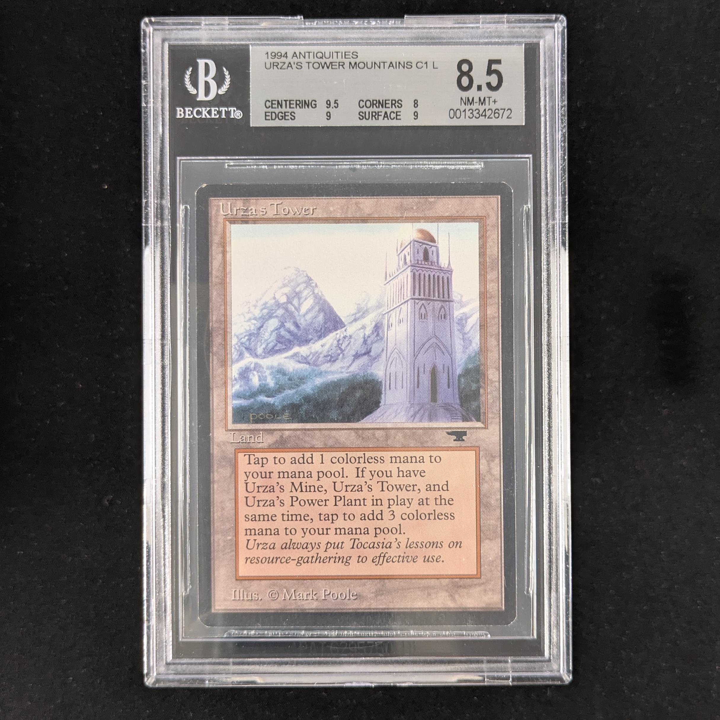 MTG Singles - Urza's Tower (Mountains) - Antiquities - BGS 8.5 - 