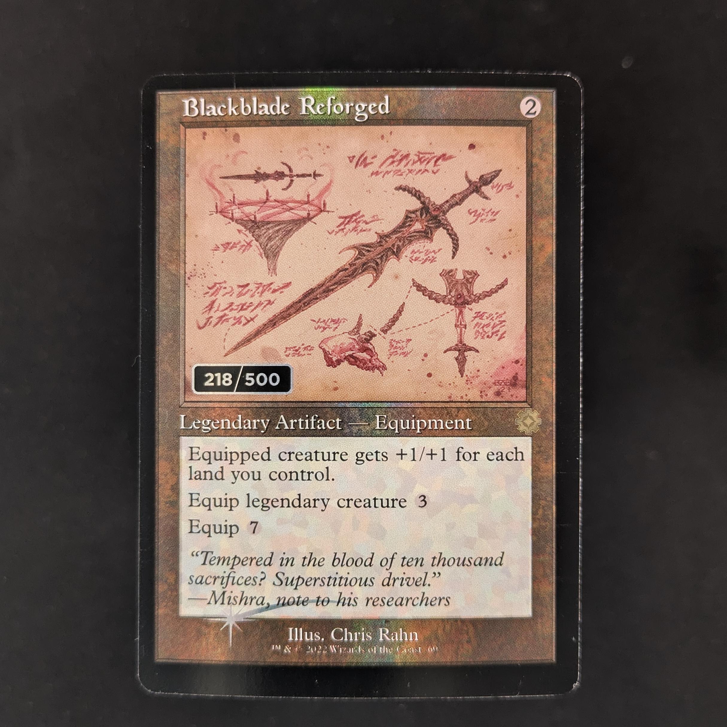 MTG Singles - [FOIL] Blackblade Reforged (Serialized) - Retro Frame Artifacts - EX, 218/500 - 