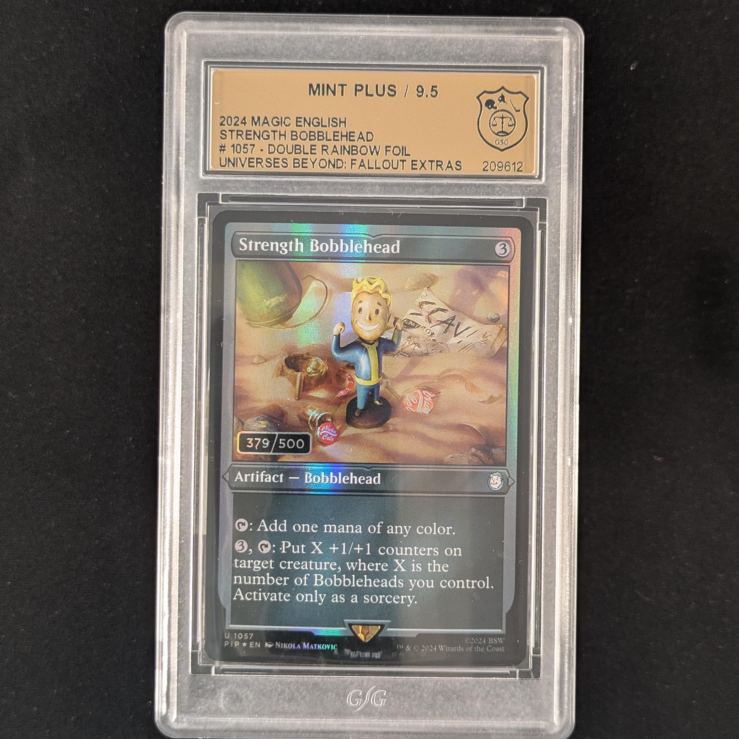 MTG Singles - [FOIL] Strength Bobblehead (Serialized) - Universes Beyond: Fallout: Extras - GSG 9.5, 379/500 - 