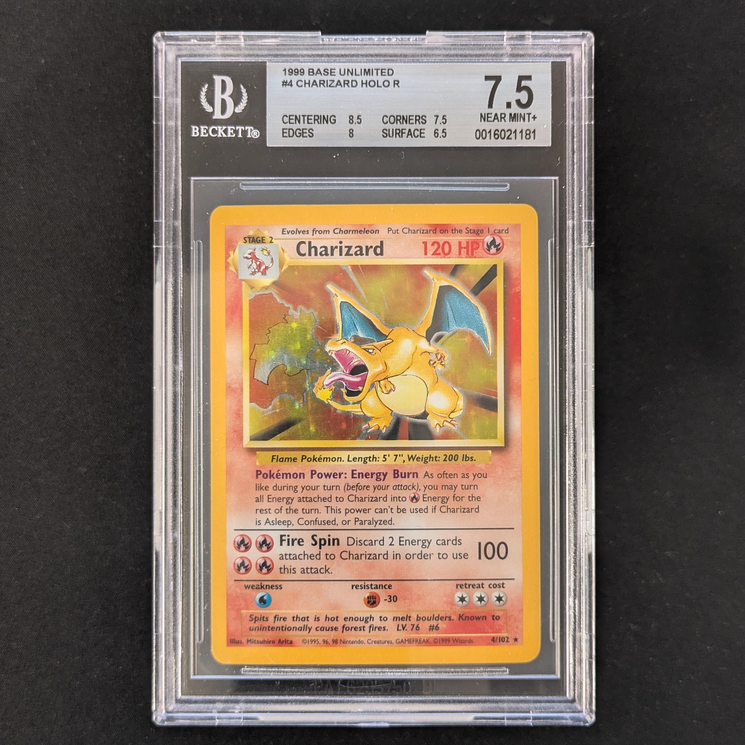 PTCG Singles - Charizard (BS 4) - Base Set - English - BGS 7.5 - 31118