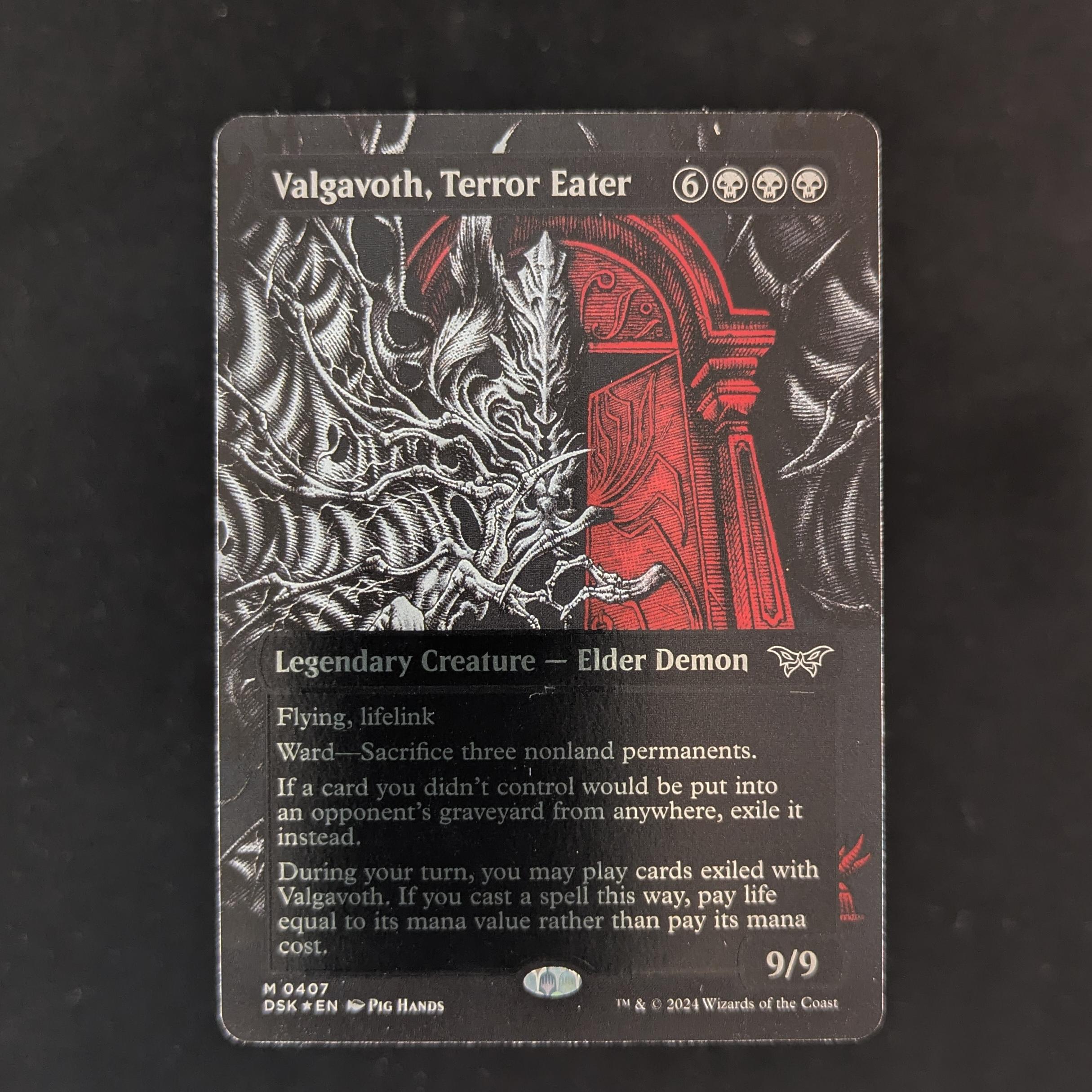 MTG Singles - [FOIL] Valgavoth, Terror Eater (Textured Foil) - Duskmourn: House of Horror: Extras - NM - 
