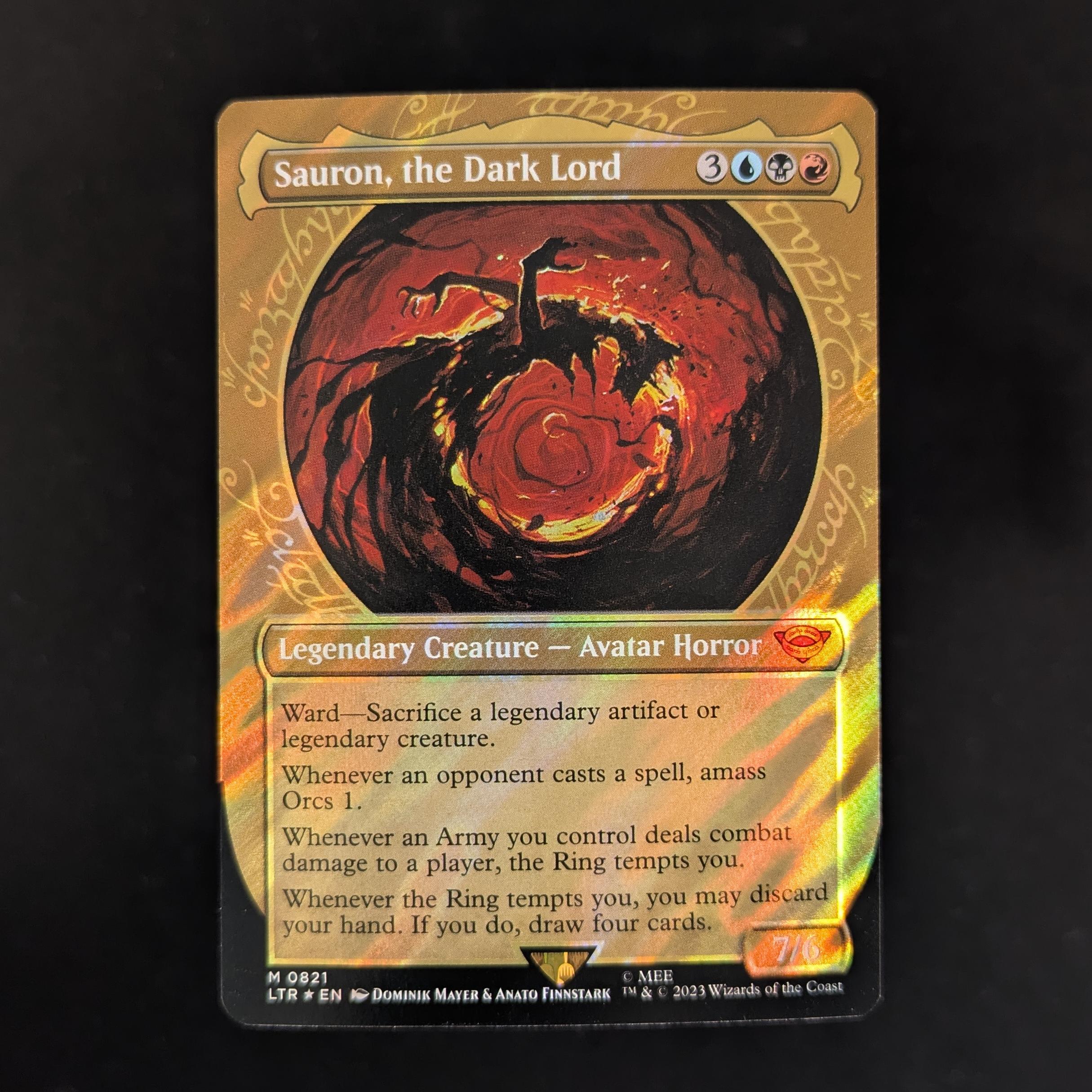 MTG Singles - [FOIL] Sauron, the Dark Lord (Surge Foil) - The Lord of the Rings: Tales of Middle-earth Holiday Release - NM - 