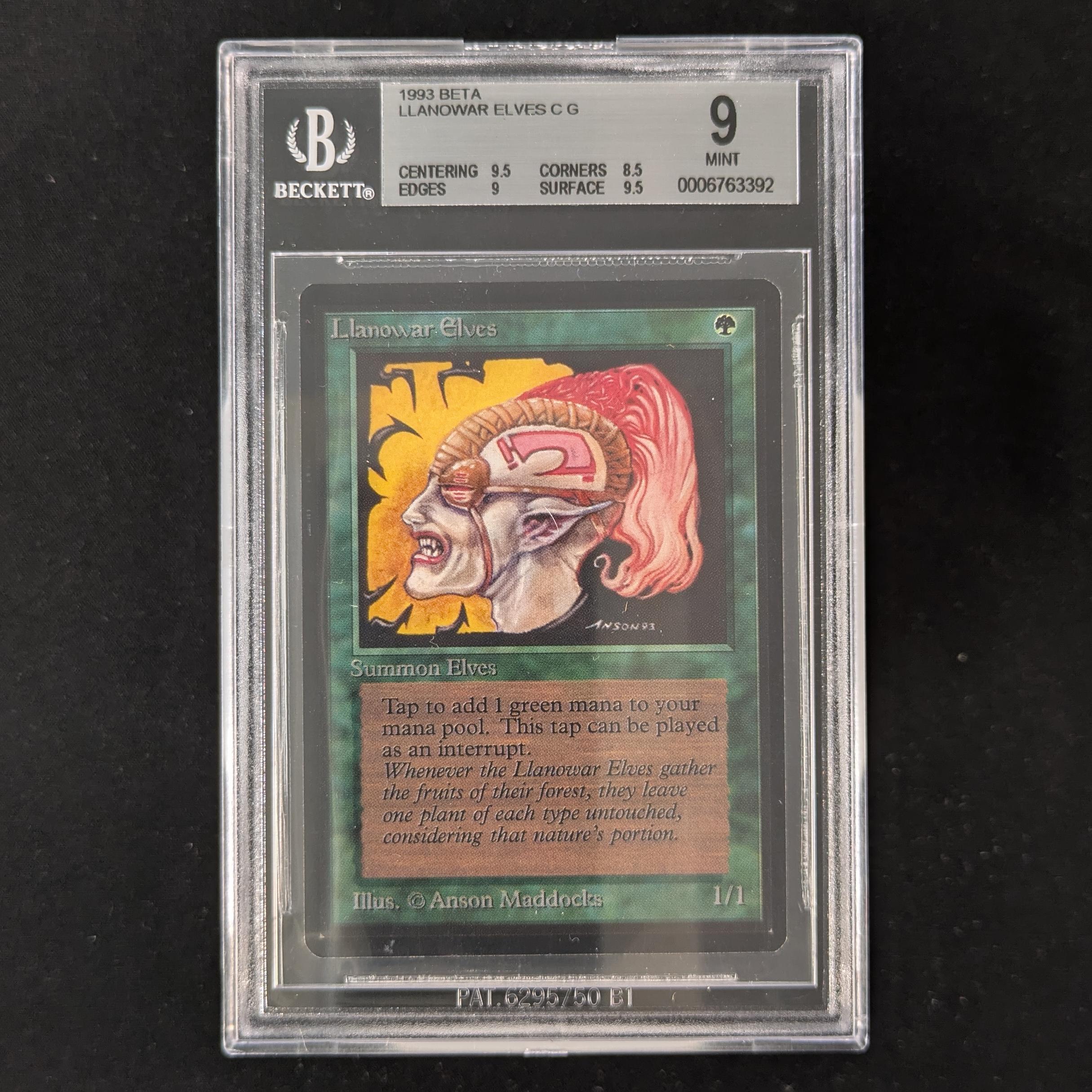 MTG Singles - Llanowar Elves - Beta - BGS 9 - 